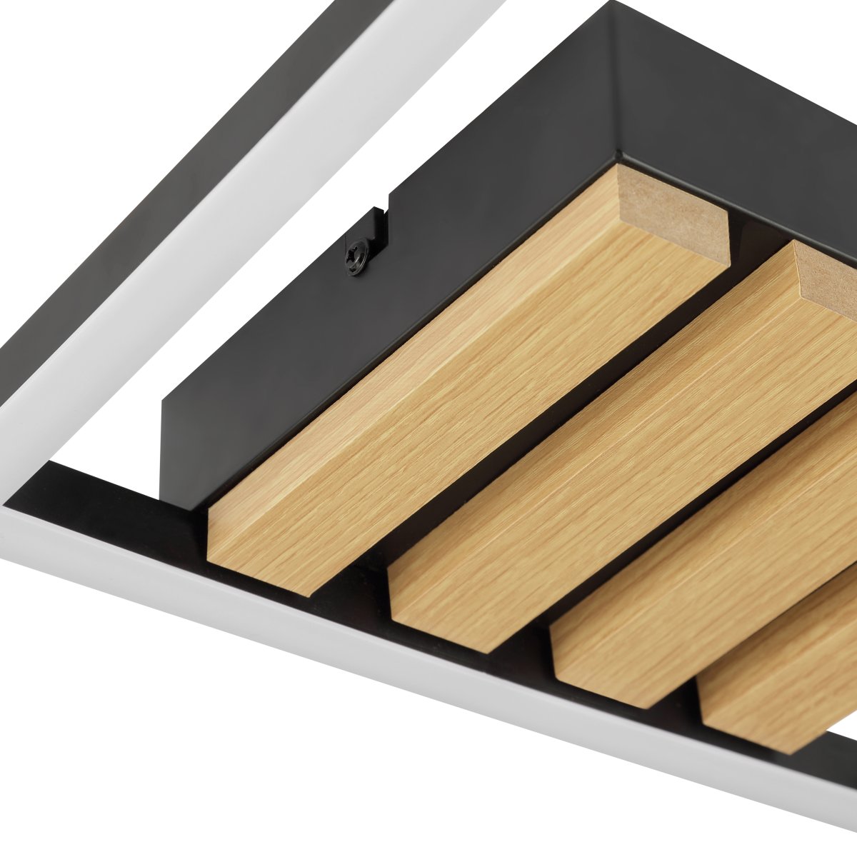Calma 28cm Svart plafond Fra Brilliant - Calma er en moderne taklampe med en varm og naturlig følelse takket være det kombinerte designet i tre og svart metall.