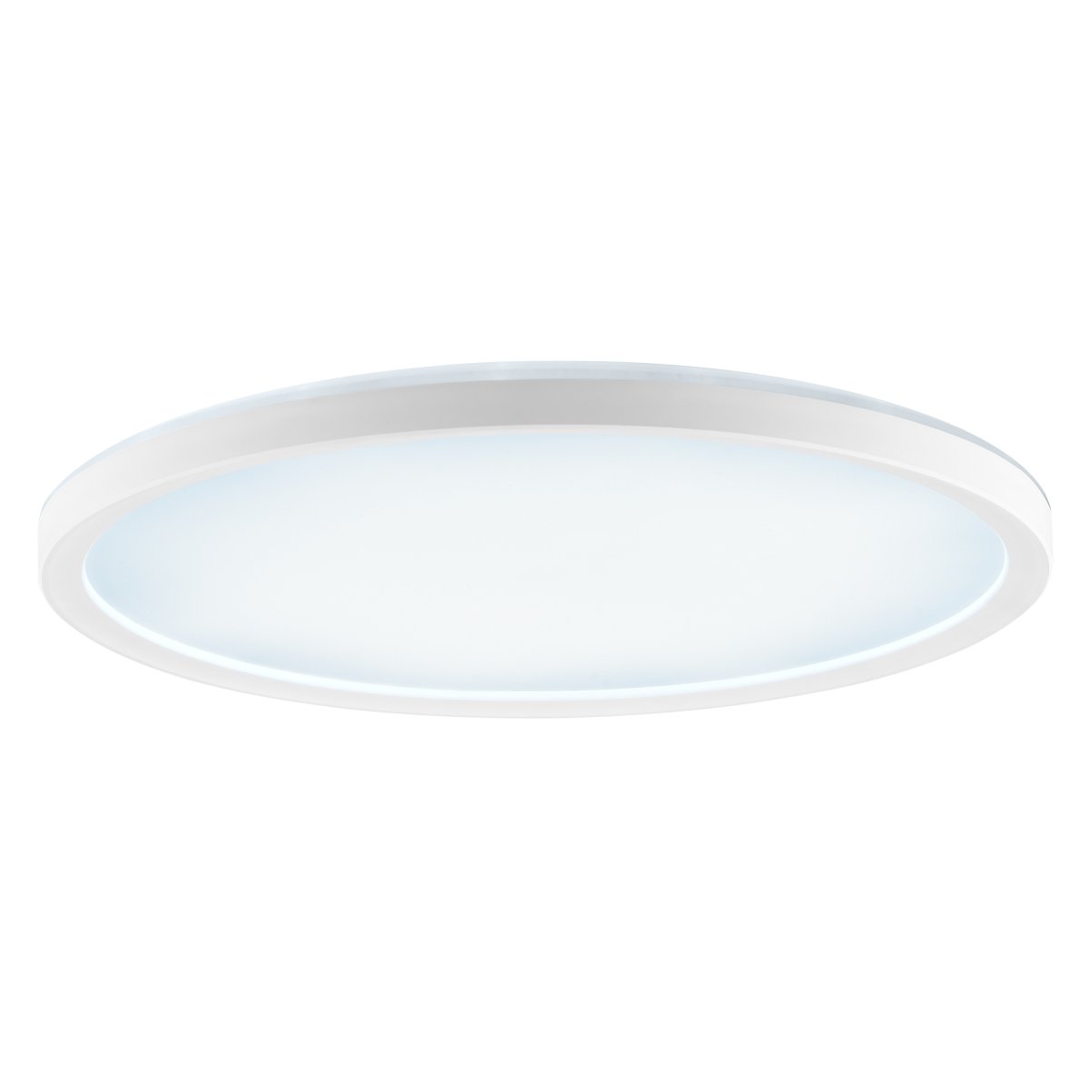 Samora Ø30 Hvit plafond Fra Brilliant - Den hvite rammen omfavner et stort LED-panel som avgir et sterkt og jevnt lys over hele overflaten – perfekt for rom der god belysning er viktig.