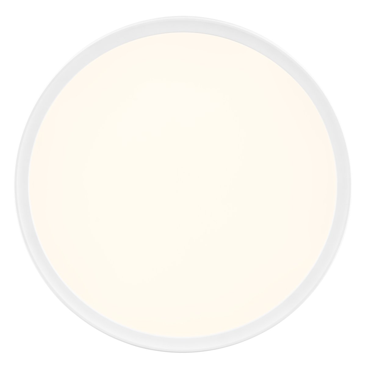 Samora Ø30 Hvit plafond Fra Brilliant - Den hvite rammen omfavner et stort LED-panel som avgir et sterkt og jevnt lys over hele overflaten – perfekt for rom der god belysning er viktig.