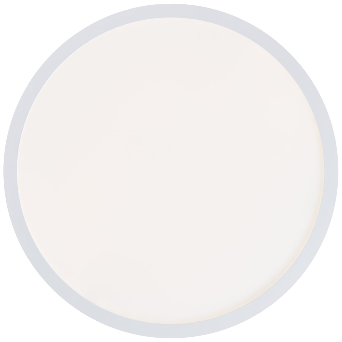 Sorell Ø42 Hvit plafond Fra Brilliant - Den hvite skjermen har integrert LED med en lysstyrke p&aring; 2900 lm som kan dimmes med den medf&oslash;lgende fjernkontrollen.