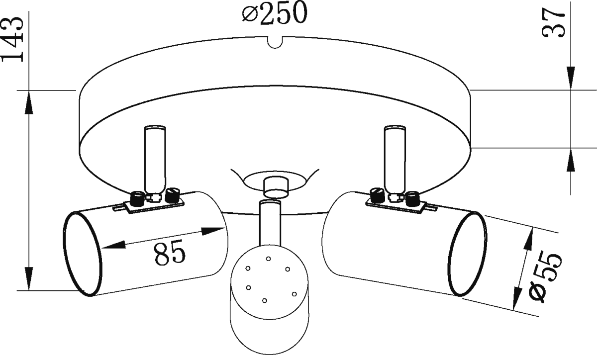 Balder 3 Matt messing spotlight Fra Aneta Lighting - Balder er en moderne spotlight som kombinerer funksjon og stil i et kompakt format.