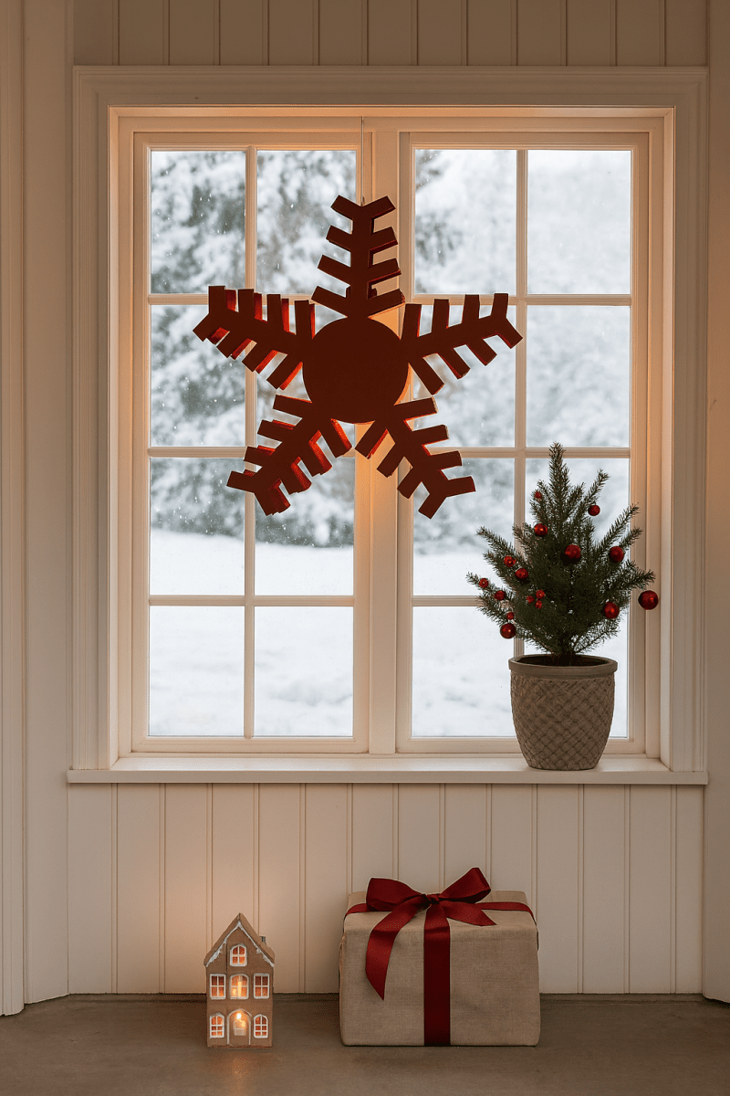 Gleam Ø60 RØD Fra By Rydéns - Gleam kombinerer stil og funksjon, og gi hjemmet ditt den ultimate julegl&oslash;den med denne stjernen.