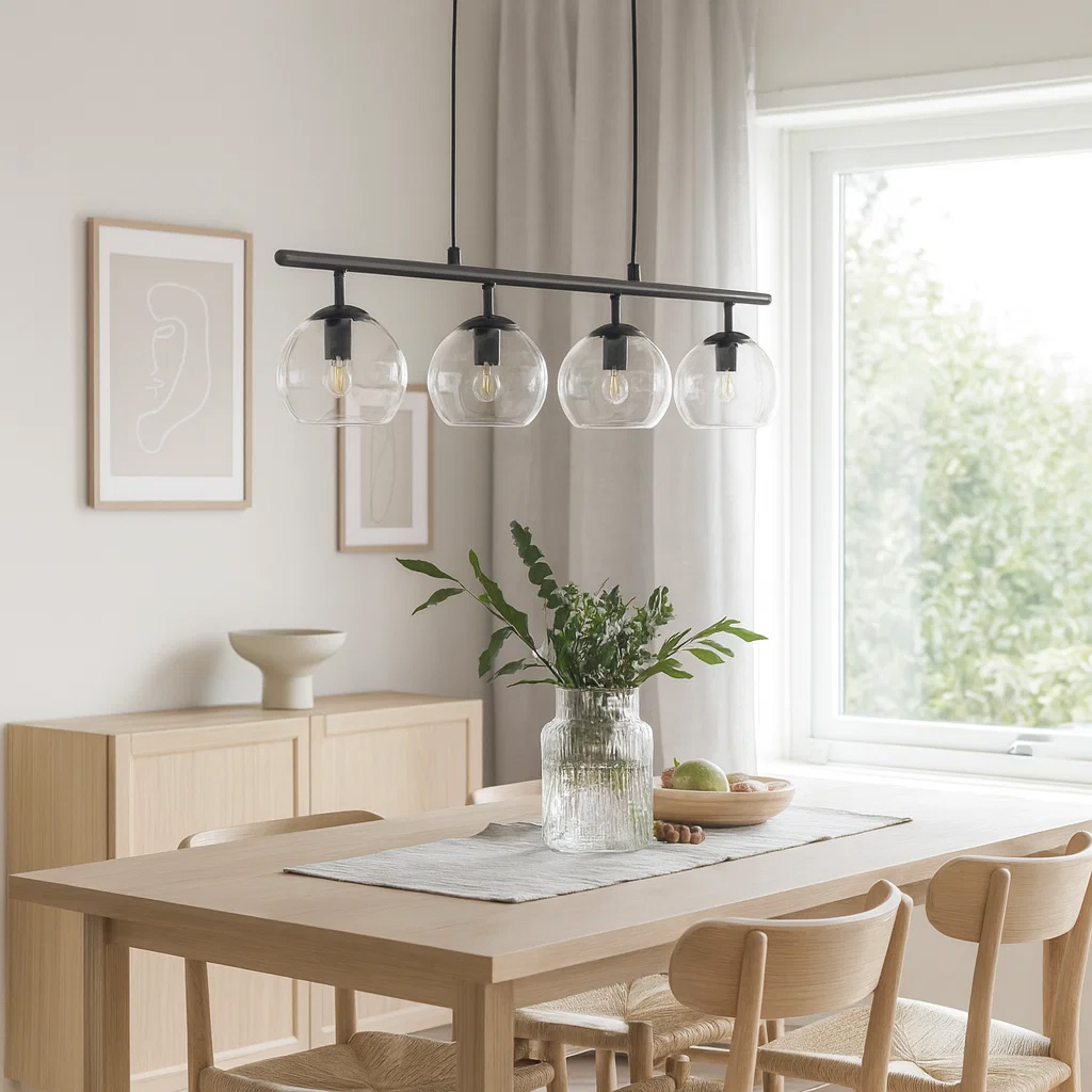 Globi 4 78cm Svart/gjennomsiktig Taklampe Fra Nordic Lighting - Globi blir et dekorativt blikkfang som passer like godt i moderne hjem som i mer klassiske milj&oslash;er.