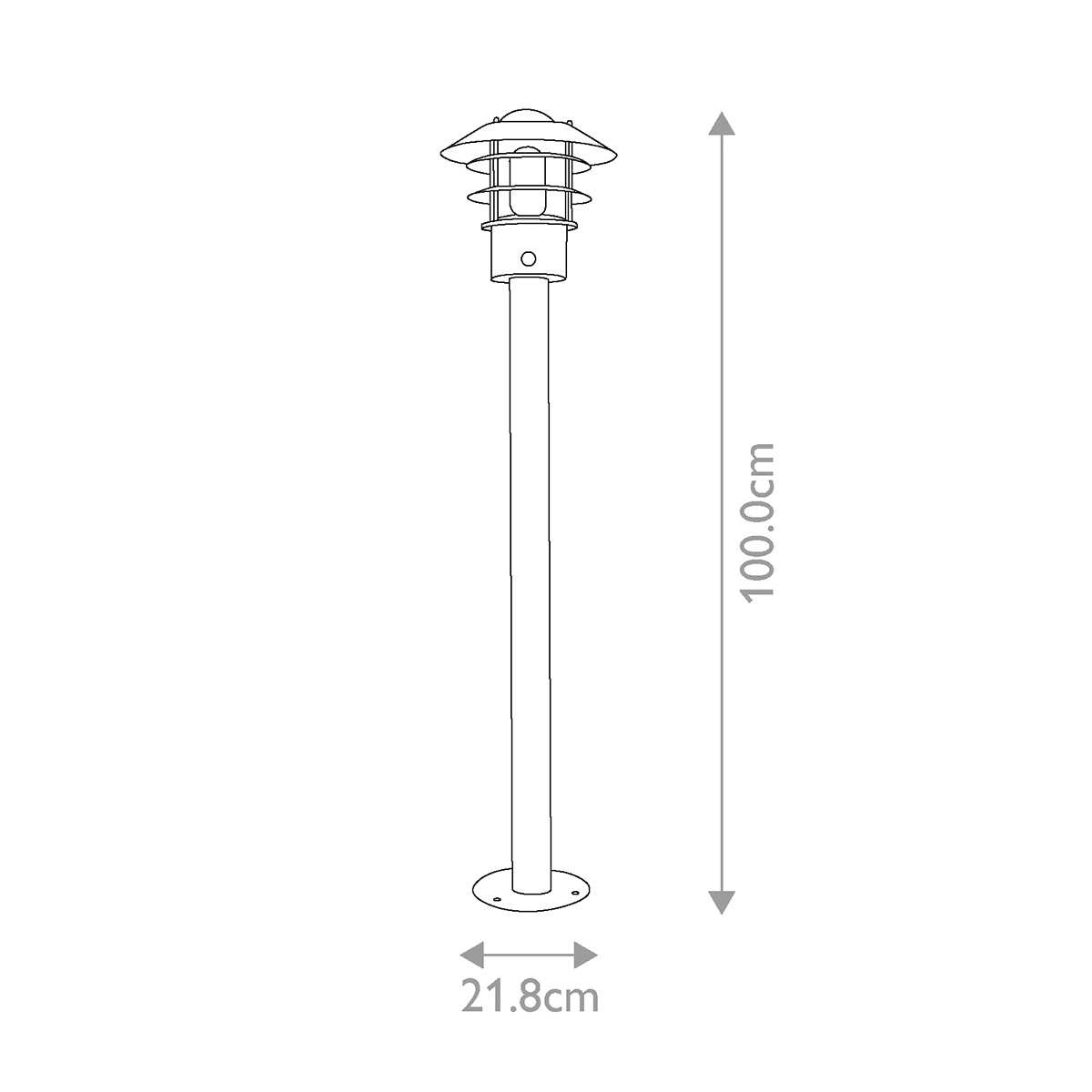 Helsingor PIR 100cm Svart pullerter Fra Elstead Lighting - Tillverkad av rostfritt st&aring;l i svart finish och glas, erbjuder den en robust och v&auml;derbest&auml;ndig konstruktion som &auml;r perfekt vid uppfarter, entr&eacute;er eller tr&auml;dg&aring;rdsg&aring;ngar.