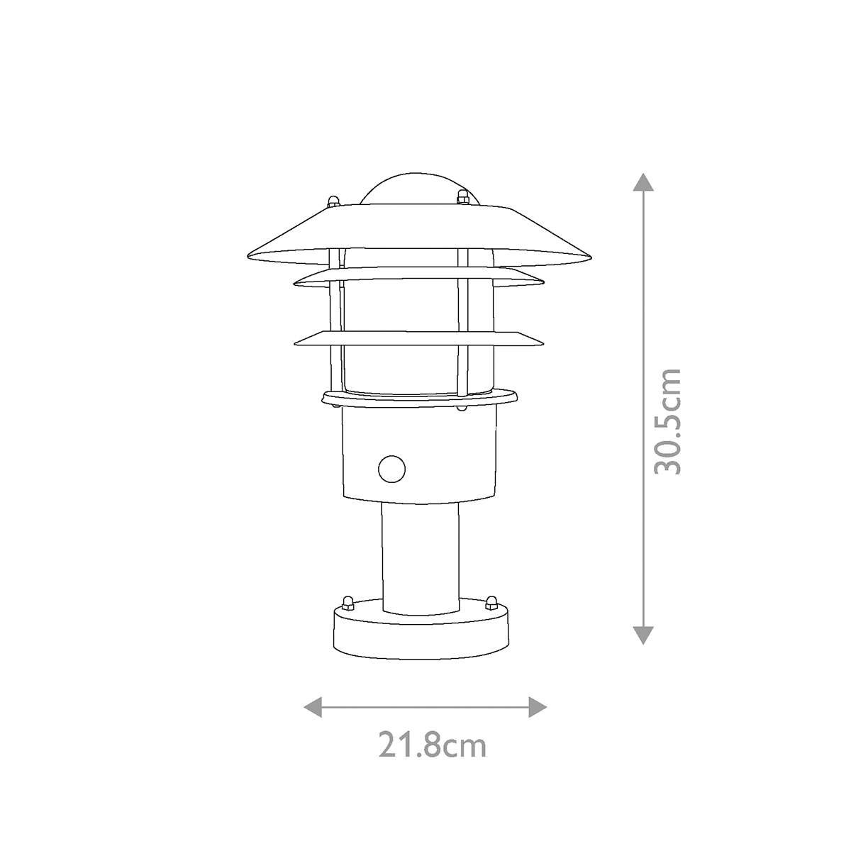Helsingor PIR 30cm Svart Fra Elstead Lighting - Tillverkad av rostfritt st&aring;l i svart finish och glas, erbjuder den en robust och v&auml;derbest&auml;ndig konstruktion som &auml;r perfekt vid uppfarter, entr&eacute;er eller tr&auml;dg&aring;rdsg&aring;ngar.