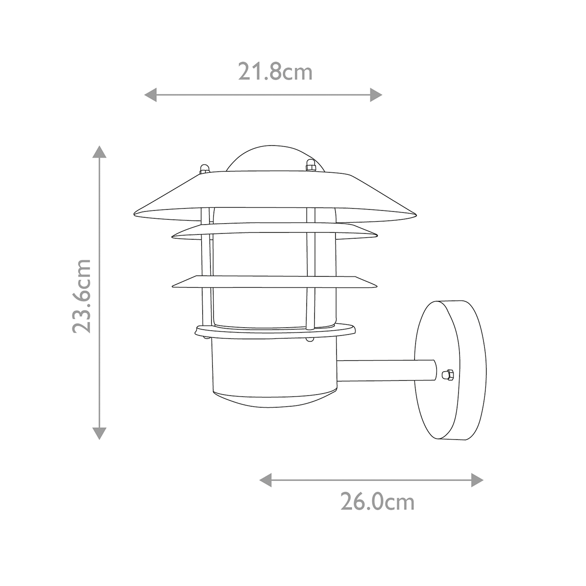 Helsingor Ø22 Sølv utendørslampe Fra Elstead Lighting - Tillverkad av rostfritt st&aring;l i silverfinish och glas, erbjuder den en slitstark och v&auml;derbest&auml;ndig konstruktion som &auml;r perfekt f&ouml;r fasader, entr&eacute;er och uteplatser.