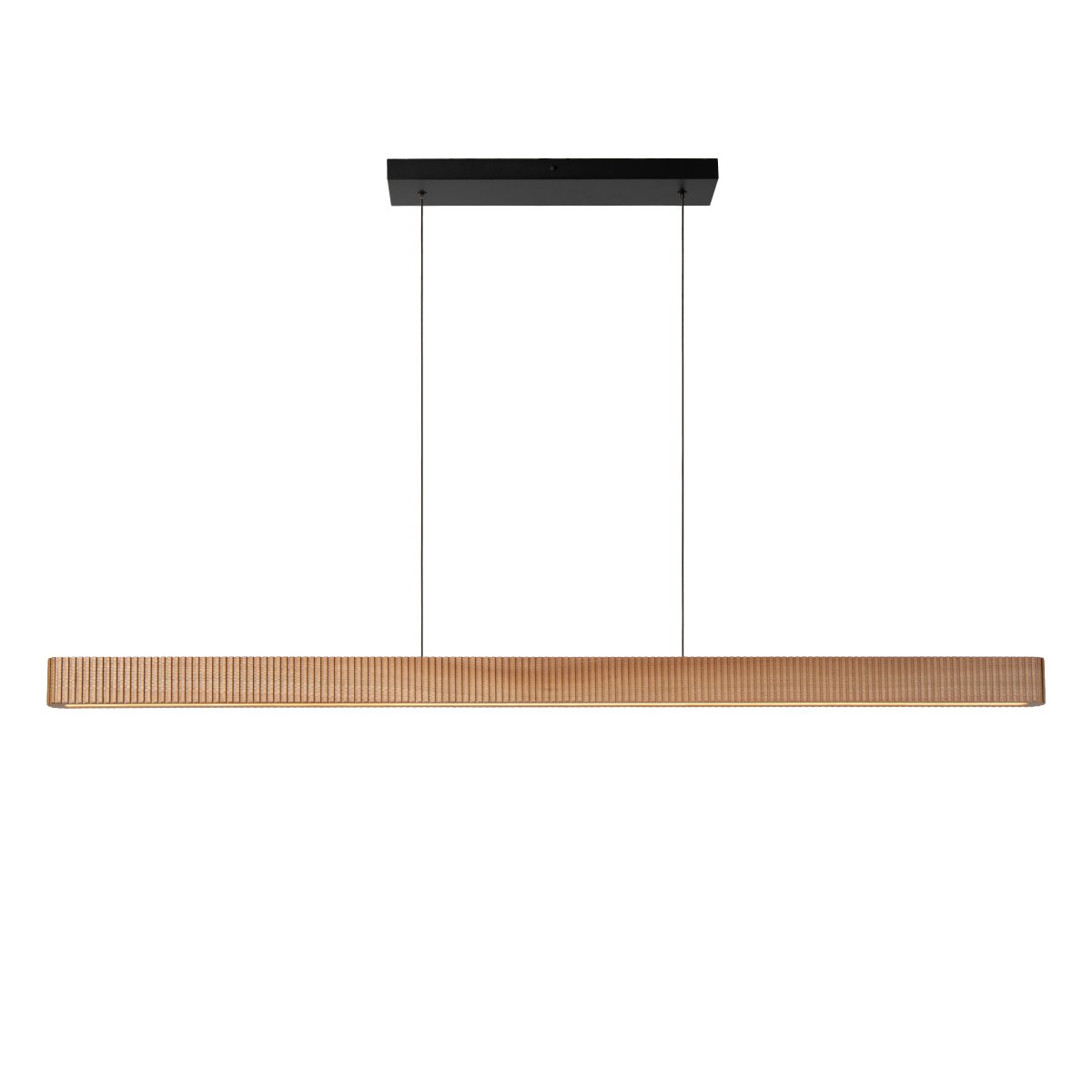 Bannister 150cm Lyst treverk Taklampe Fra Lucide - For &aring; passe til ulike milj&oslash;er og behov kan fargetemperaturen enkelt justeres under installasjonen via en DIP-bryter, fra varmt og koselig lys til et sterkere hvitt lys.