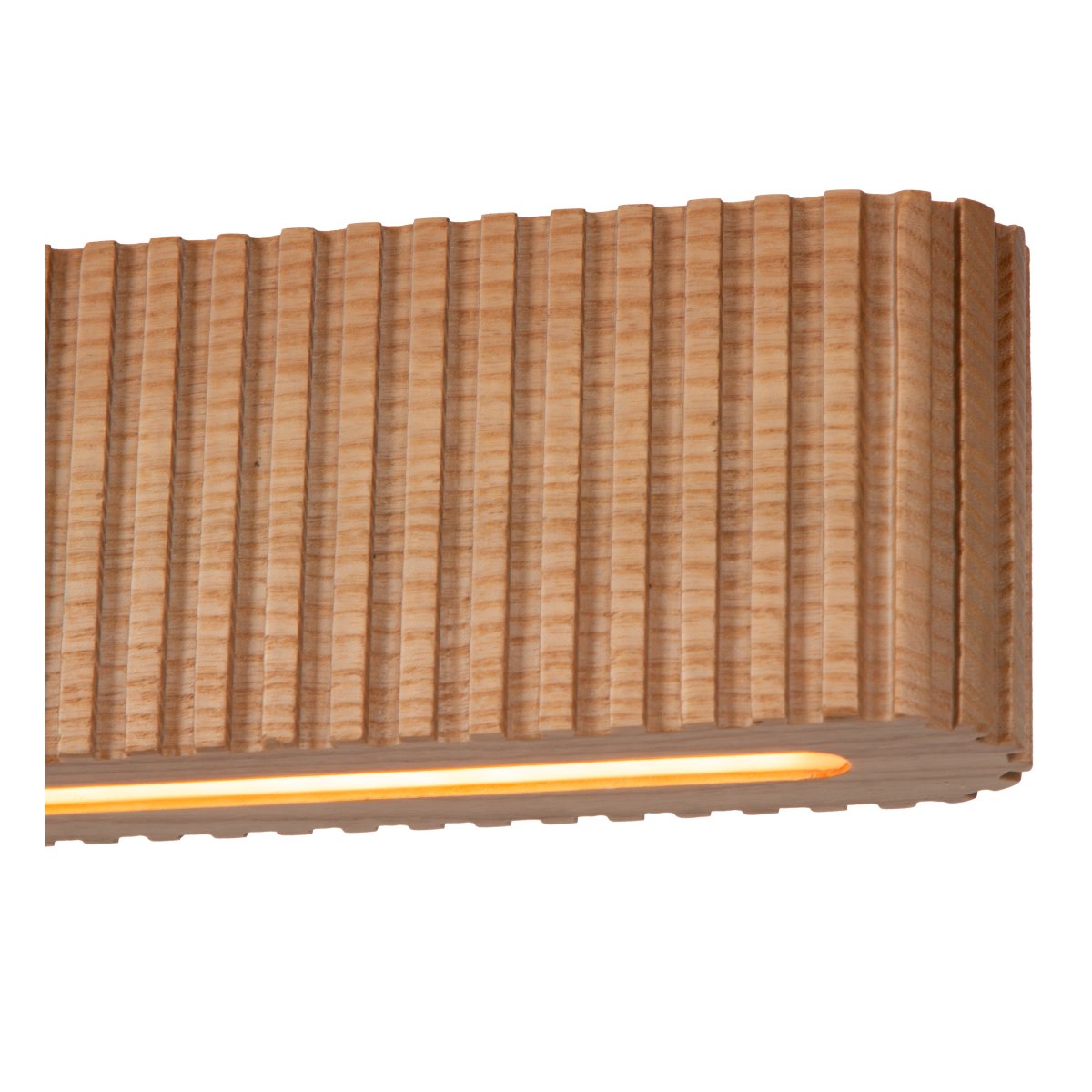 Bannister 150cm Lyst treverk Taklampe Fra Lucide - For &aring; passe til ulike milj&oslash;er og behov kan fargetemperaturen enkelt justeres under installasjonen via en DIP-bryter, fra varmt og koselig lys til et sterkere hvitt lys.