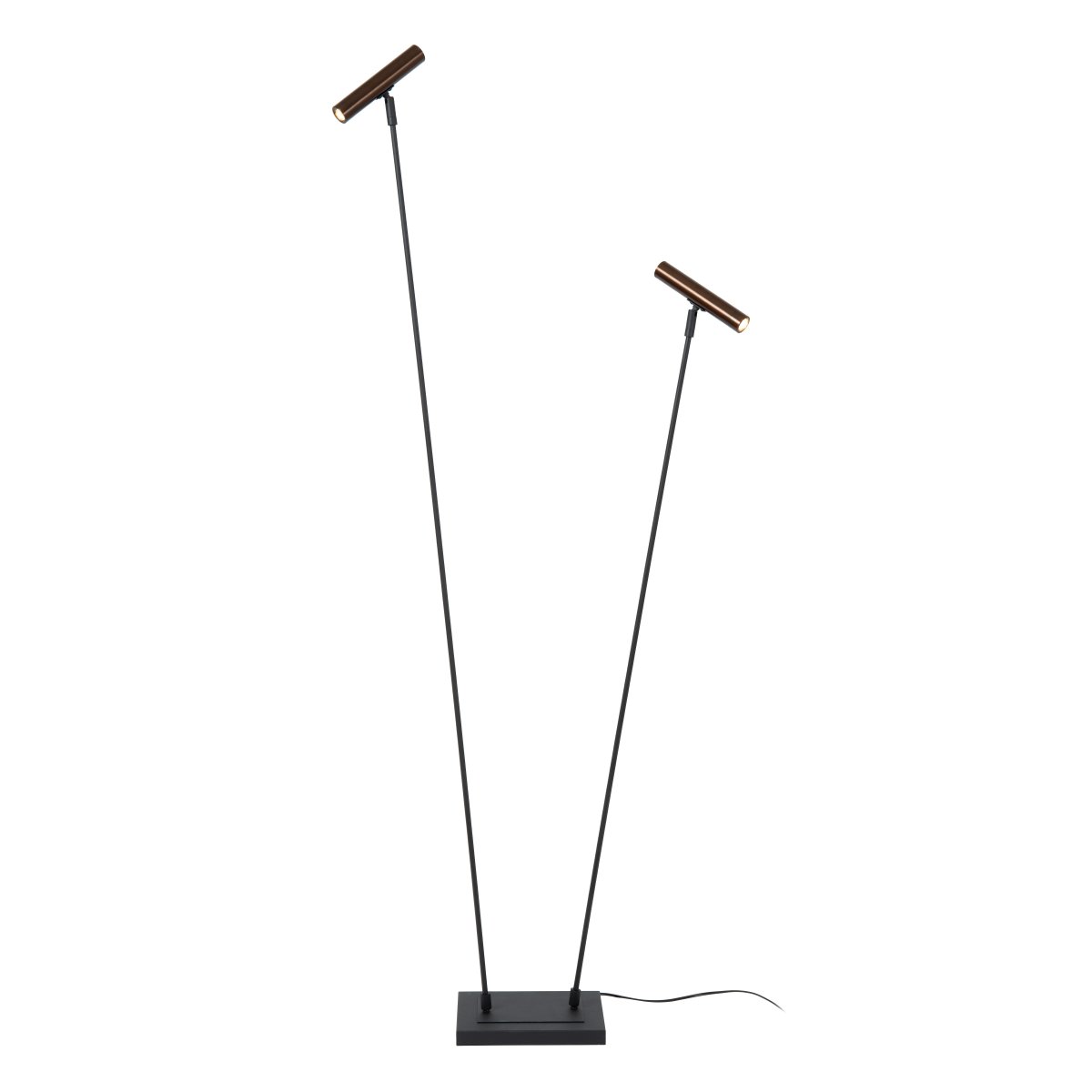 Duarte Svart/brun gulvlampe Fra Lucide - En allsidig lampe som kombinerer komfort, fleksibilitet og moderne design i ett.