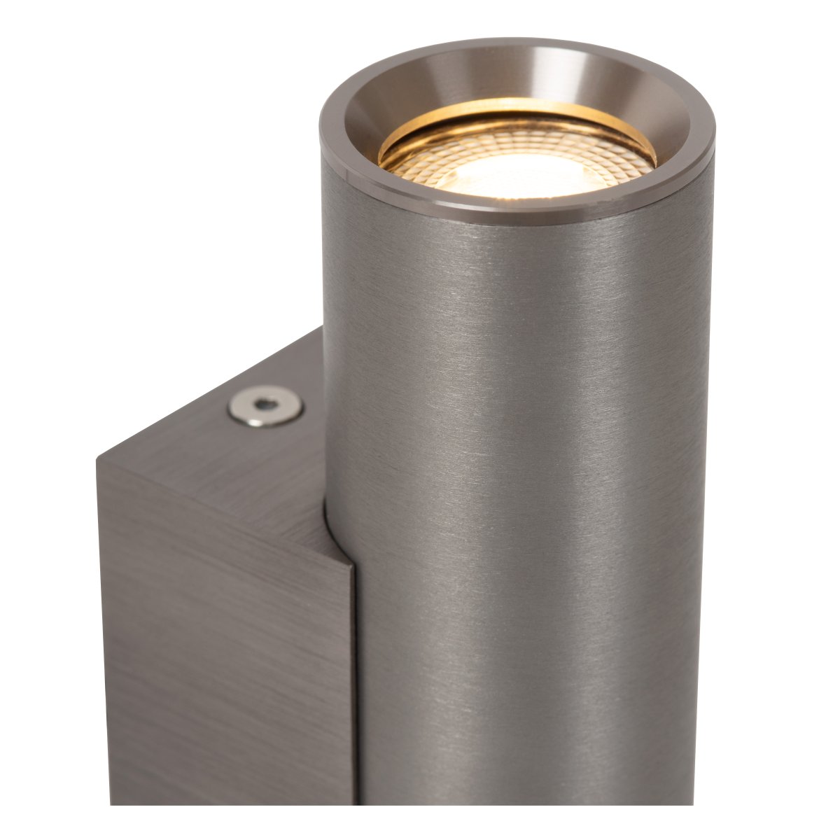 Dupla 18cm Grå vegglampe Fra Lucide - Med b&aring;de oppover- og nedoverlys skaper dupla en varm og stemningsfull atmosf&aelig;re.