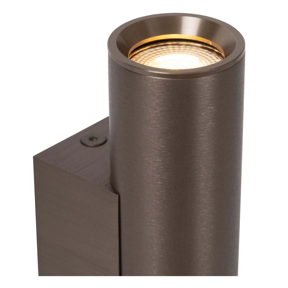 Dupla 18cm Rusten brun vegglampe Fra Lucide - Denne stilige vegglampen i aluminium utstråler minimalistisk eleganse med sin rustbrune finish og er perfekt for stuen, gangen eller soverommet.