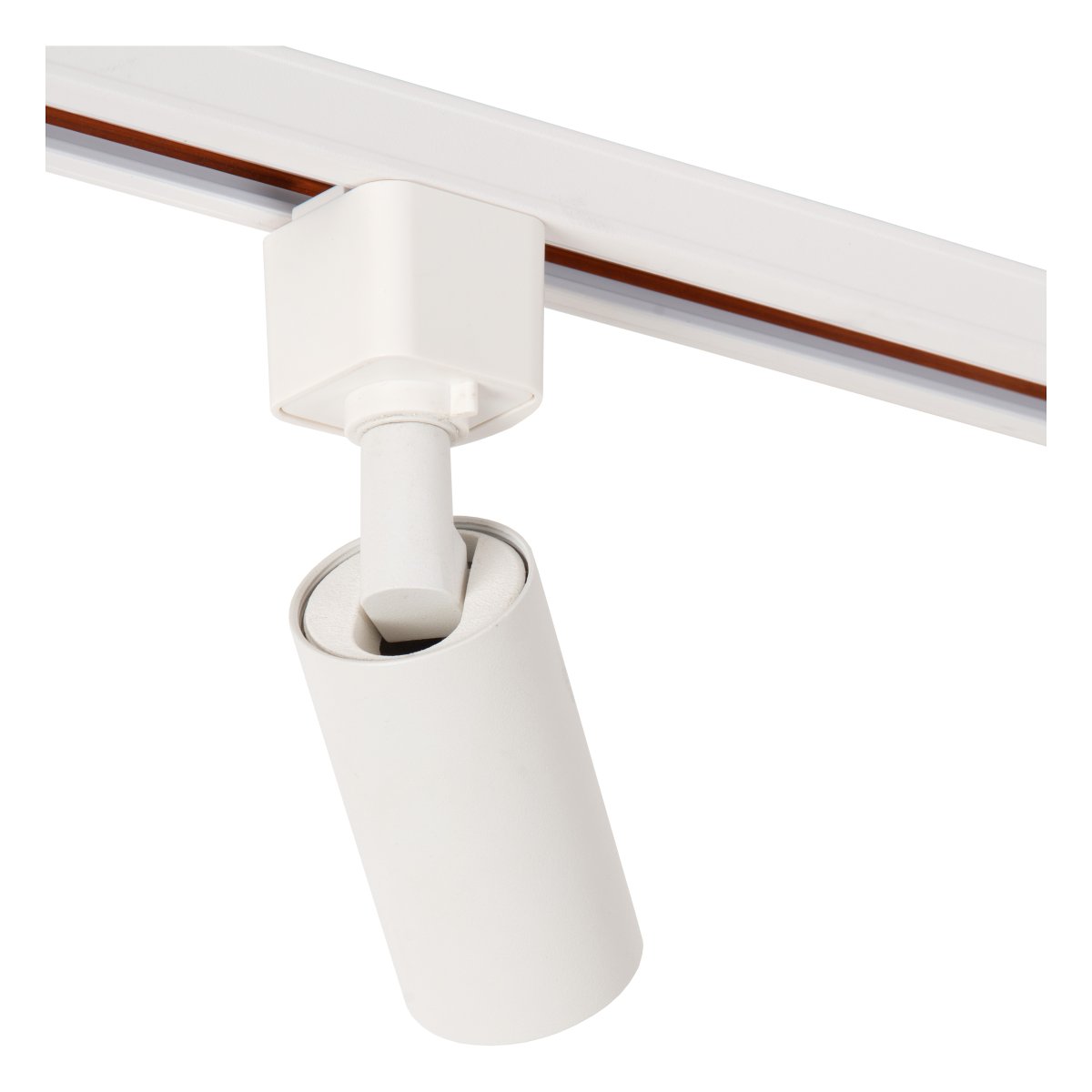 Spotlight Ritmo GU10 Hvit Fra Lucide - Det elegante hvite designet er en del av Lucides 1-fase TRACK-system og tilbyr full justerbarhet takket v&aelig;re det 360&deg; roterbare og vippbare lampehodet.