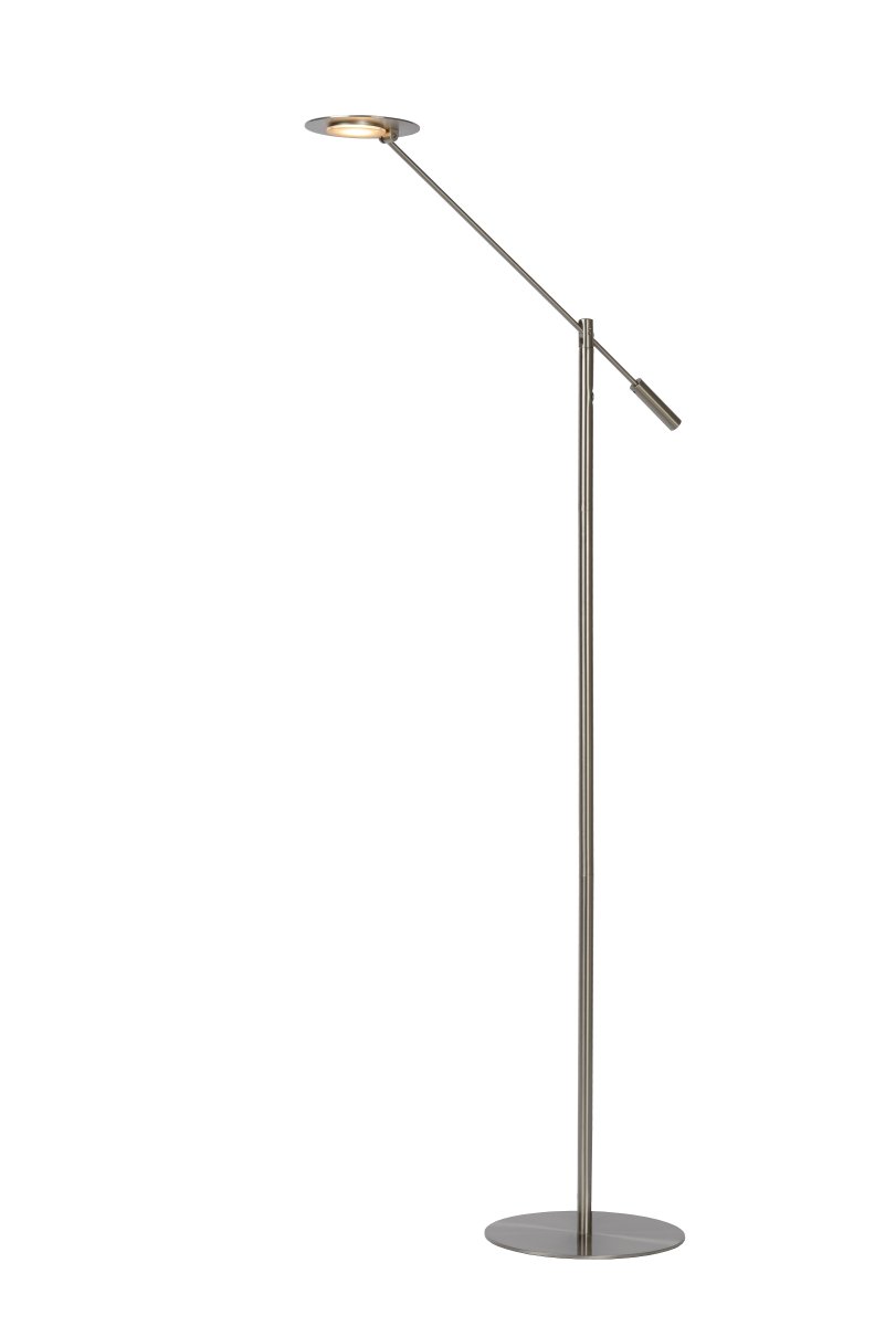 Anselmo Krom gulvlampe Fra Lucide - Det slanke designet og den tynne lampeskjermen gj&oslash;r at den knapt tar opp plass, mens h&oslash;yden er justerbar mellom 110 og 140 cm.