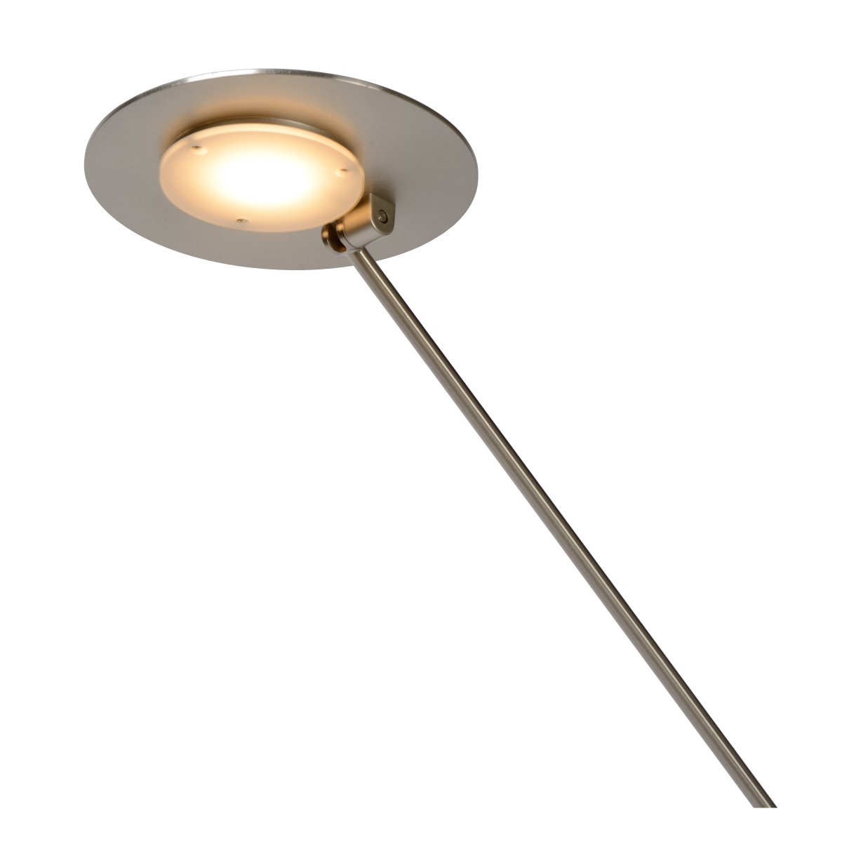 Anselmo Krom gulvlampe Fra Lucide - Det slanke designet og den tynne lampeskjermen gj&oslash;r at den knapt tar opp plass, mens h&oslash;yden er justerbar mellom 110 og 140 cm.
