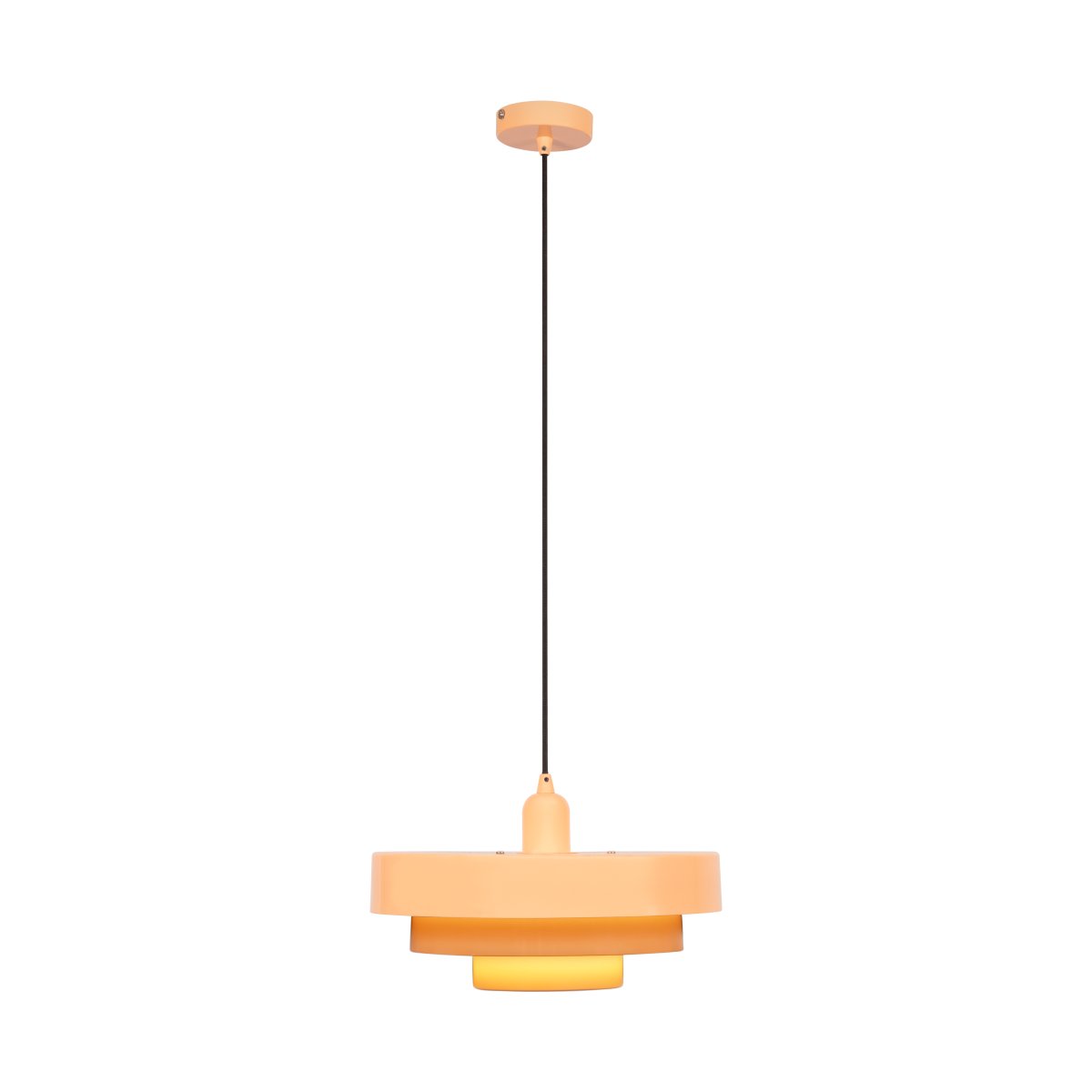 Runa Ø35 Rosa Taklampe Fra Lucide - Den lagdelte skjermen gir et behagelig, nedadrettet lys som passer like godt over spisebordet som p&aring; kj&oslash;kkenet eller i stuen.