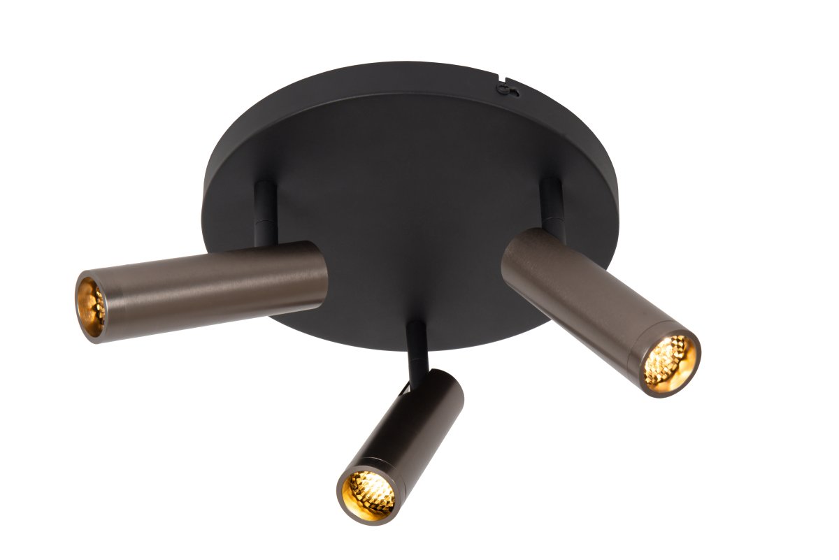 Grado 3 Grå spotlight Fra Lucide - De stilige spotlightene i grå metallic finish er utstyrt med en integrert diffuser som sprer et bredt og jevnt lys.