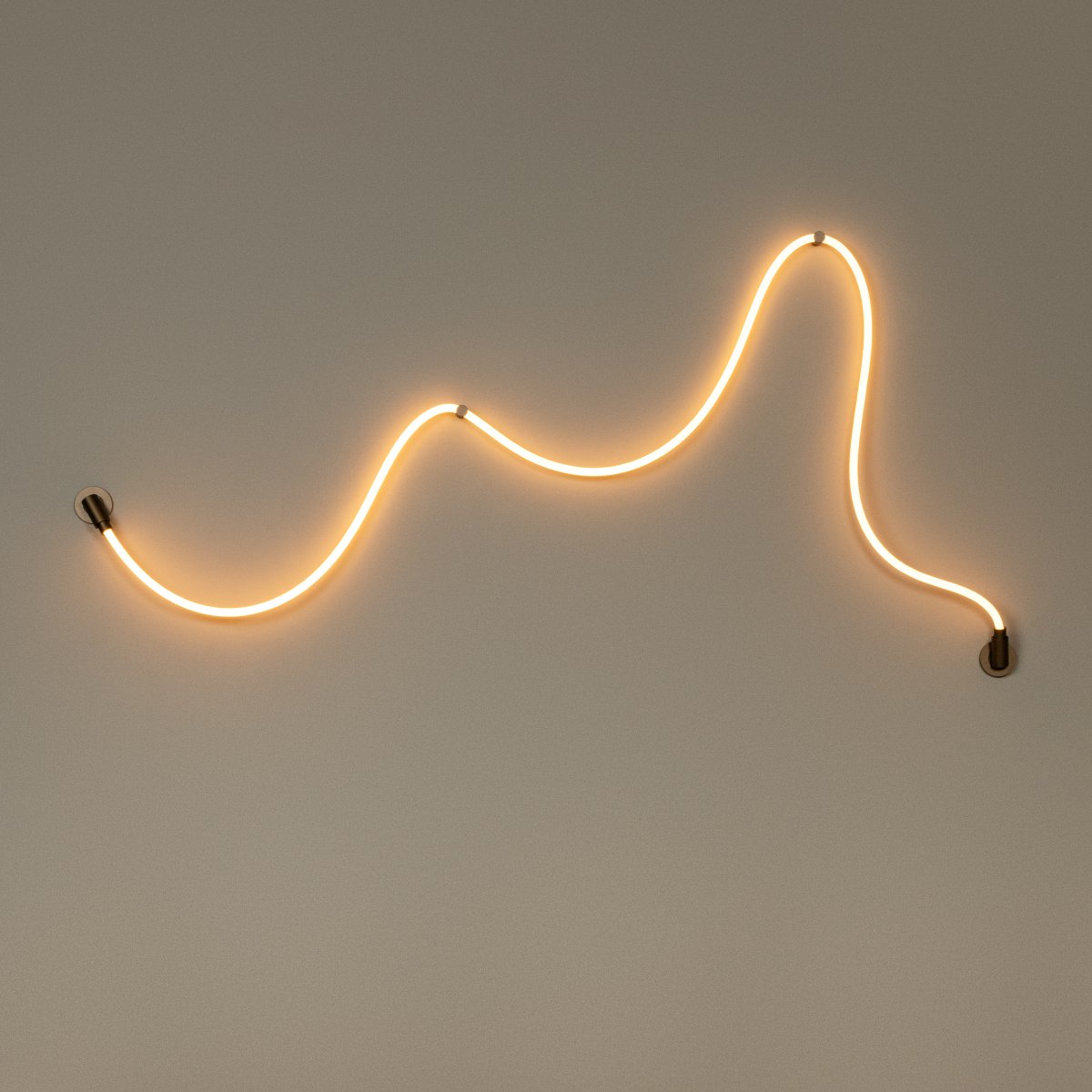 Janderin 500cm Brun vegglampe Fra Lucide - Den integrerte LED-stripen (48 W) er både dimbar og justerbar i fargetemperatur (2200 K–3300 K) og styres enkelt med en håndbevegelsessensor.