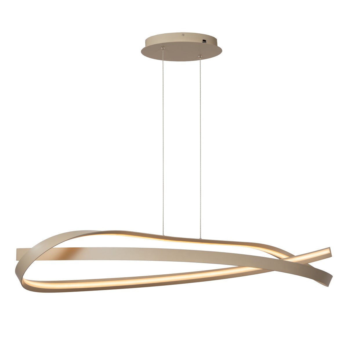 Menuet 110cm Beige Taklampe Fra Lucide - Menut er en elegant taklampe i beige metall med en myk, organisk form som gir et moderne og luftig uttrykk.