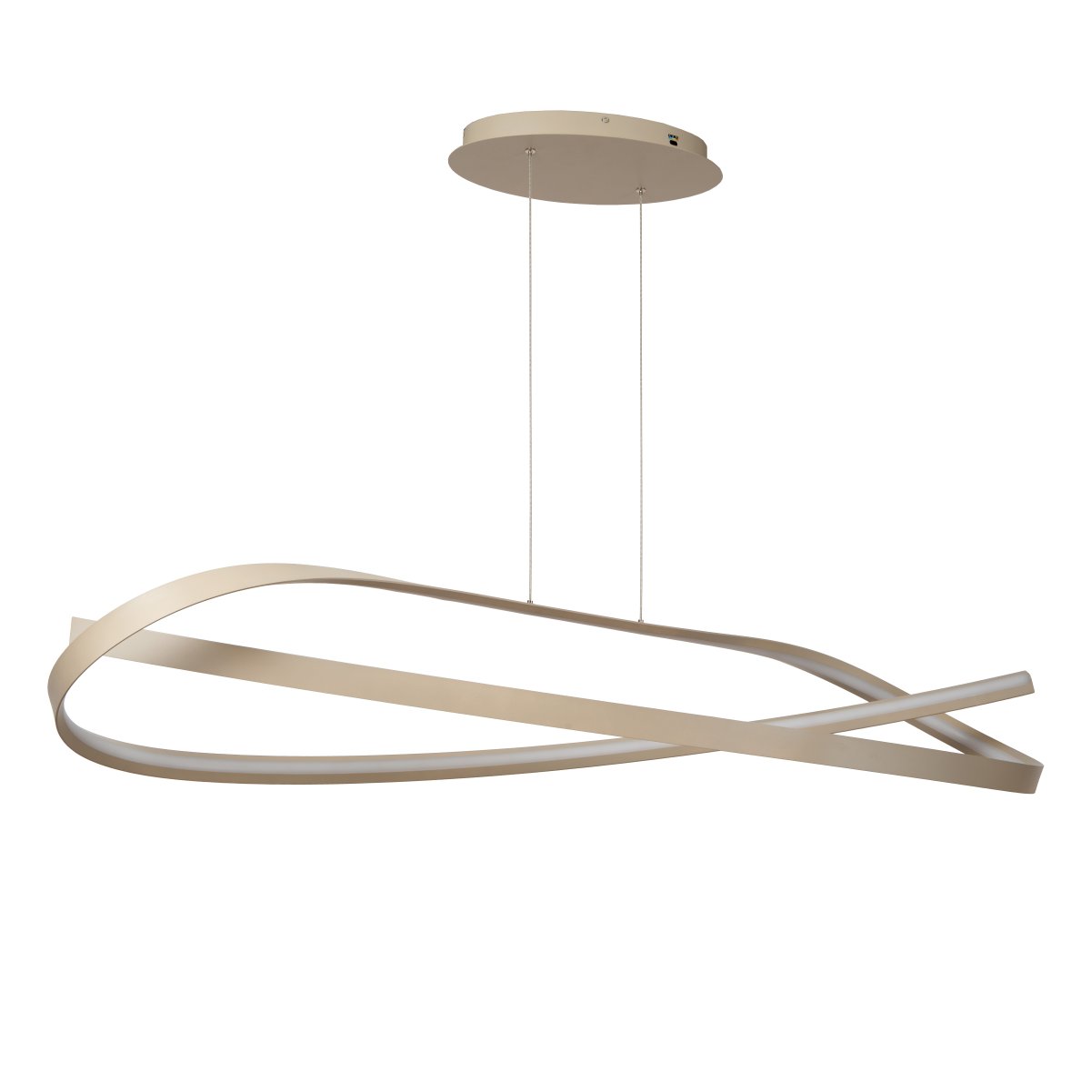 Menuet 140cm Beige Taklampe Fra Lucide - Menut er en elegant taklampe i beige metall med en myk, organisk form som gir et moderne og luftig uttrykk.