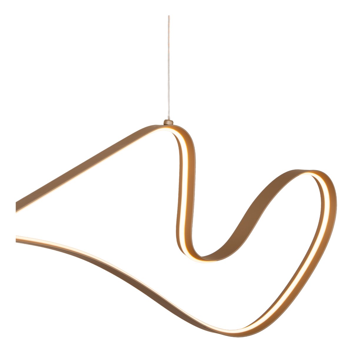 Lambada 165cm Champagne Taklampe Fra Lucide - Den integrerte LED-listen sprer et sterkt og varmt hvitt lys som lyser b&aring;de effektivt og skaper en innbydende atmosf&aelig;re.