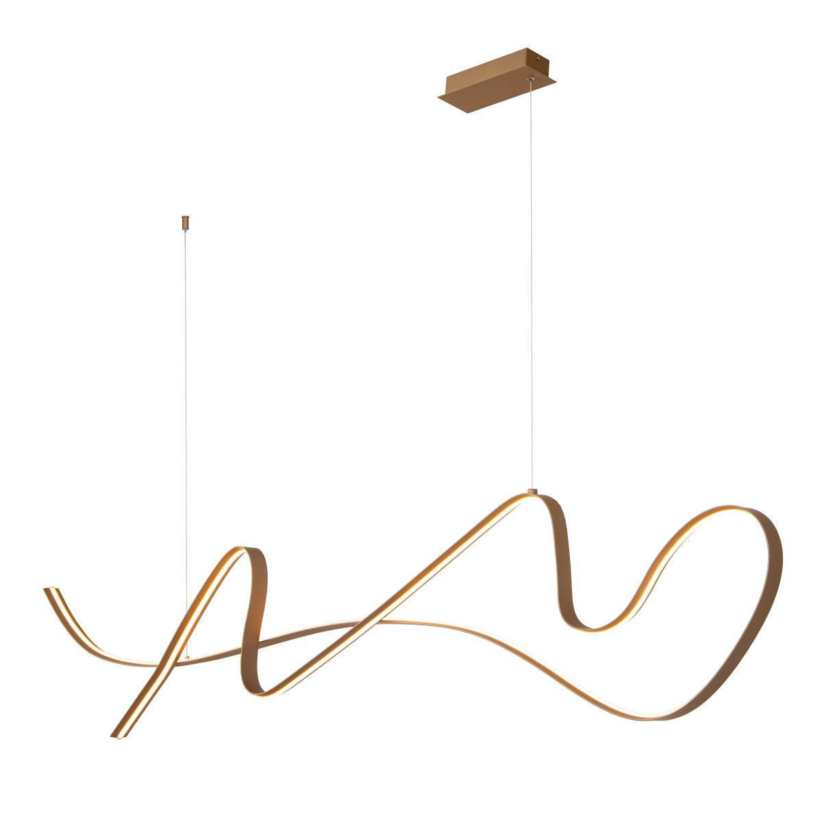 Lambada 165cm Champagne Taklampe Fra Lucide - Den integrerte LED-listen sprer et sterkt og varmt hvitt lys som lyser b&aring;de effektivt og skaper en innbydende atmosf&aelig;re.