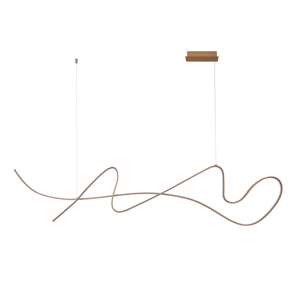 Lambada 165cm Champagne Taklampe Fra Lucide - Den integrerte LED-listen sprer et sterkt og varmt hvitt lys som lyser b&aring;de effektivt og skaper en innbydende atmosf&aelig;re.