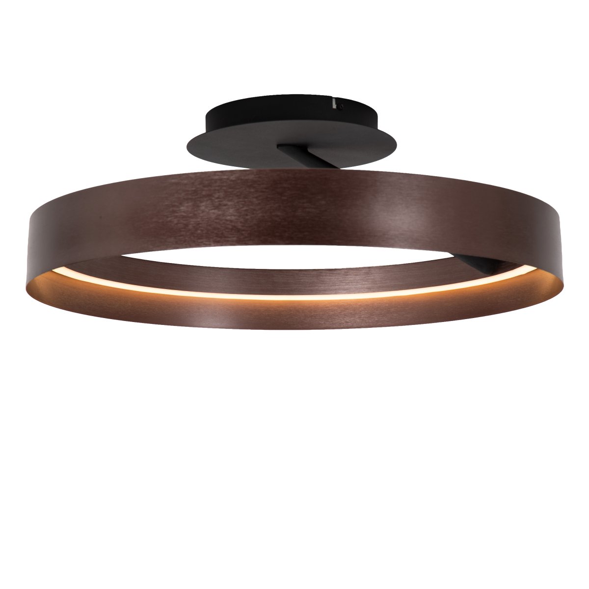 Leonard Ø55 Brun plafond Fra Lucide - Leonard er en moderne taklampe som kombinerer en metallisk brun finish med stilige, svarte detaljer.