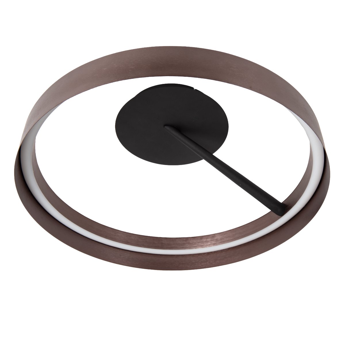 Leonard Ø55 Brun plafond Fra Lucide - Leonard er en moderne taklampe som kombinerer en metallisk brun finish med stilige, svarte detaljer.
