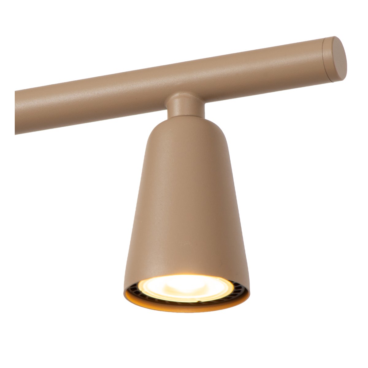 Tiana 95cm Beige Taklampe Fra Lucide - Tiana pendellampe er en stilig og moderne taklampe i beige metall med fire nedadrettede spotlights som gir blendfritt og dekorativt lys.