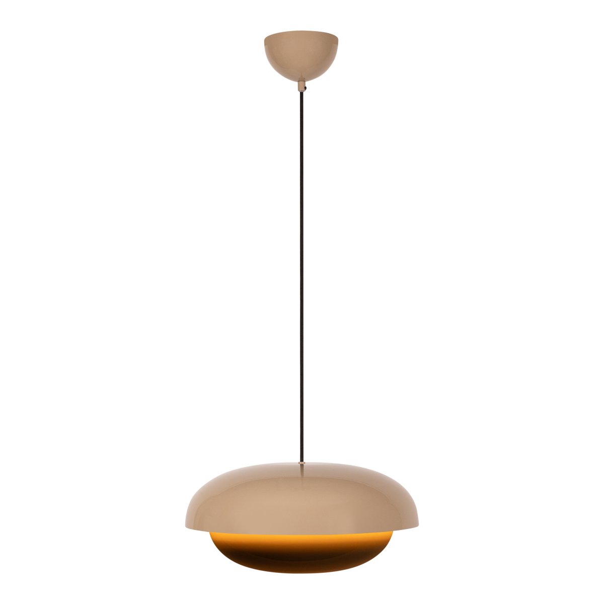 Younes Ø40 Beige Taklampe Fra Lucide - Denne pendellampen i beige metall er et uttrykksfullt designelement som gir rommet en varm og moderne karakter.