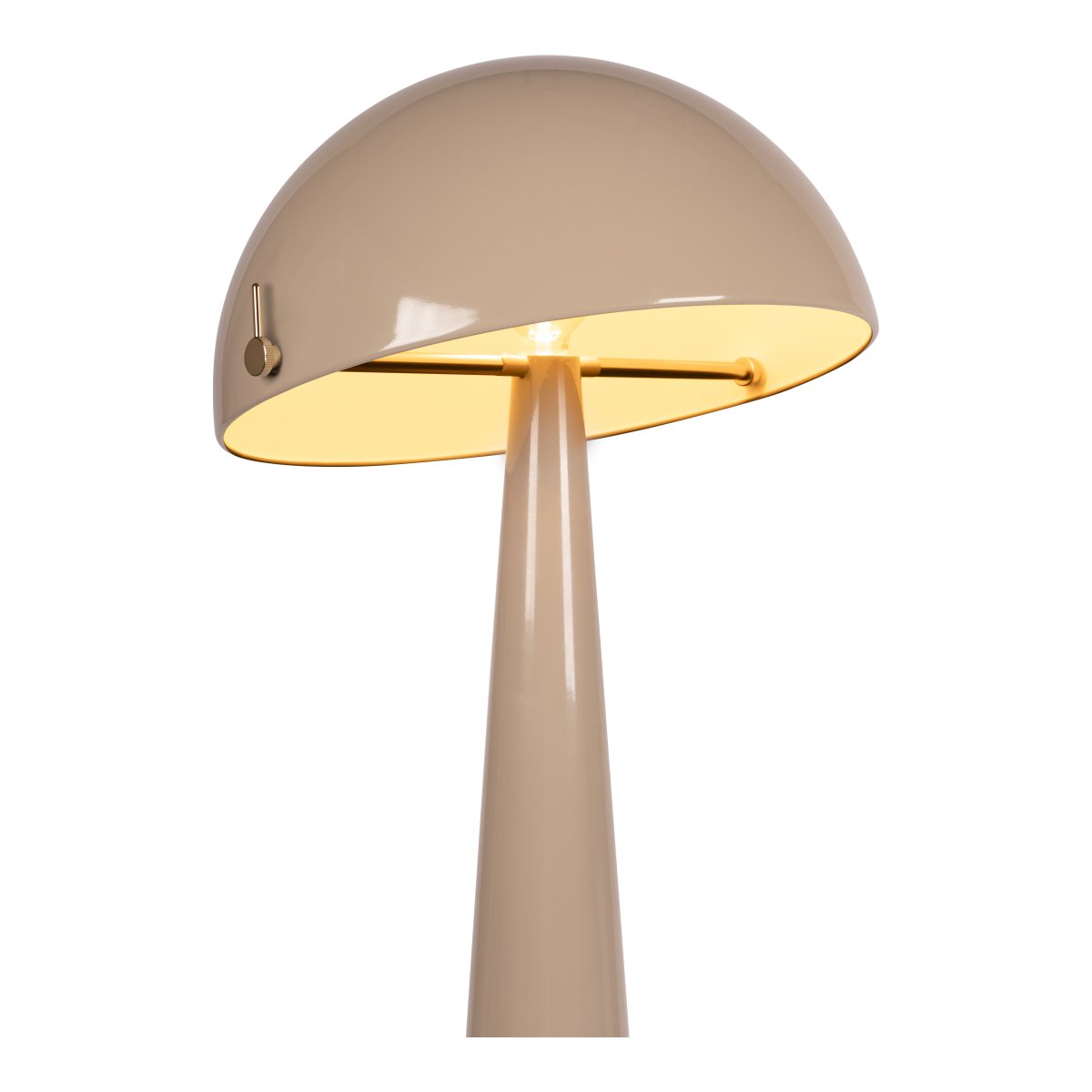 Barone Taupe gulvlampe Fra Lucide - Barone er en elegant gulvlampe i metall med blank taupe-finish og stilige messingdetaljer.