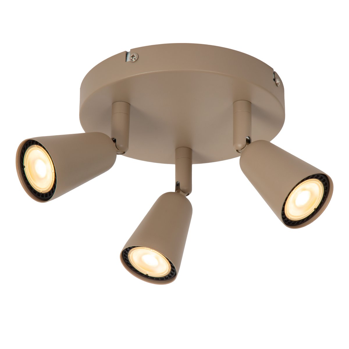 Tiana 3 Beige spotlight Fra Lucide - Med sitt tidløse design passer Tiana like godt i gangen som på kjøkkenet eller i stuen, og gir funksjonelt lys med et stilig preg.