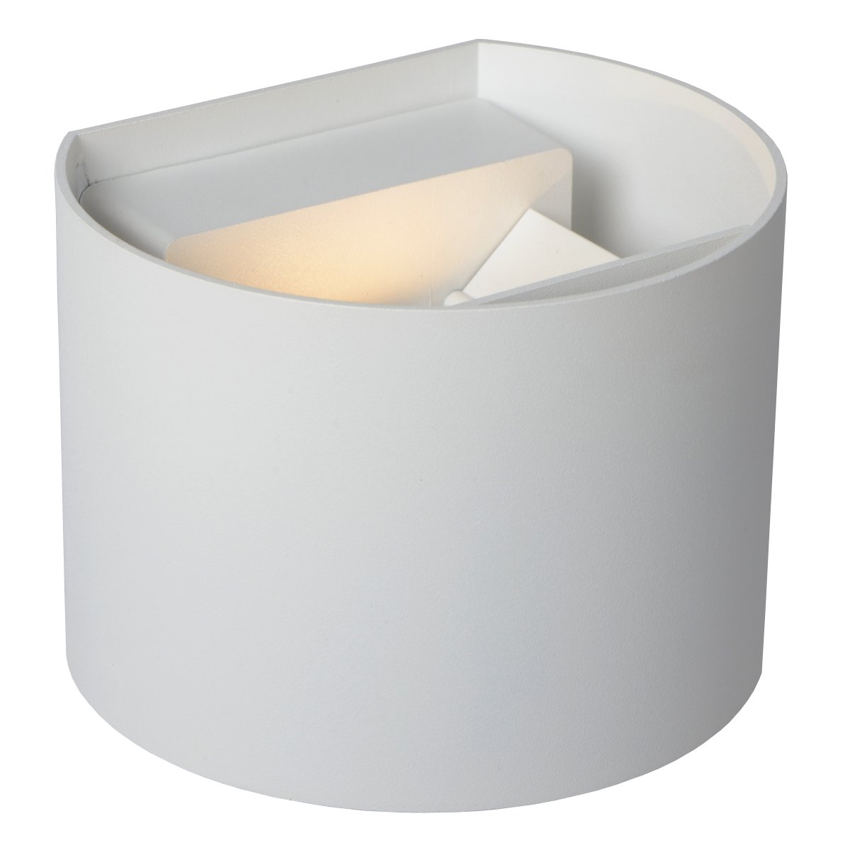 Axi Hvit baderomslampe Fra Lucide - Axi vegglampe er klar til &aring; lyse opp badet ditt med sine elegante former, og med den integrerte LED-belysningen kombinerer den stil med funksjonalitet.