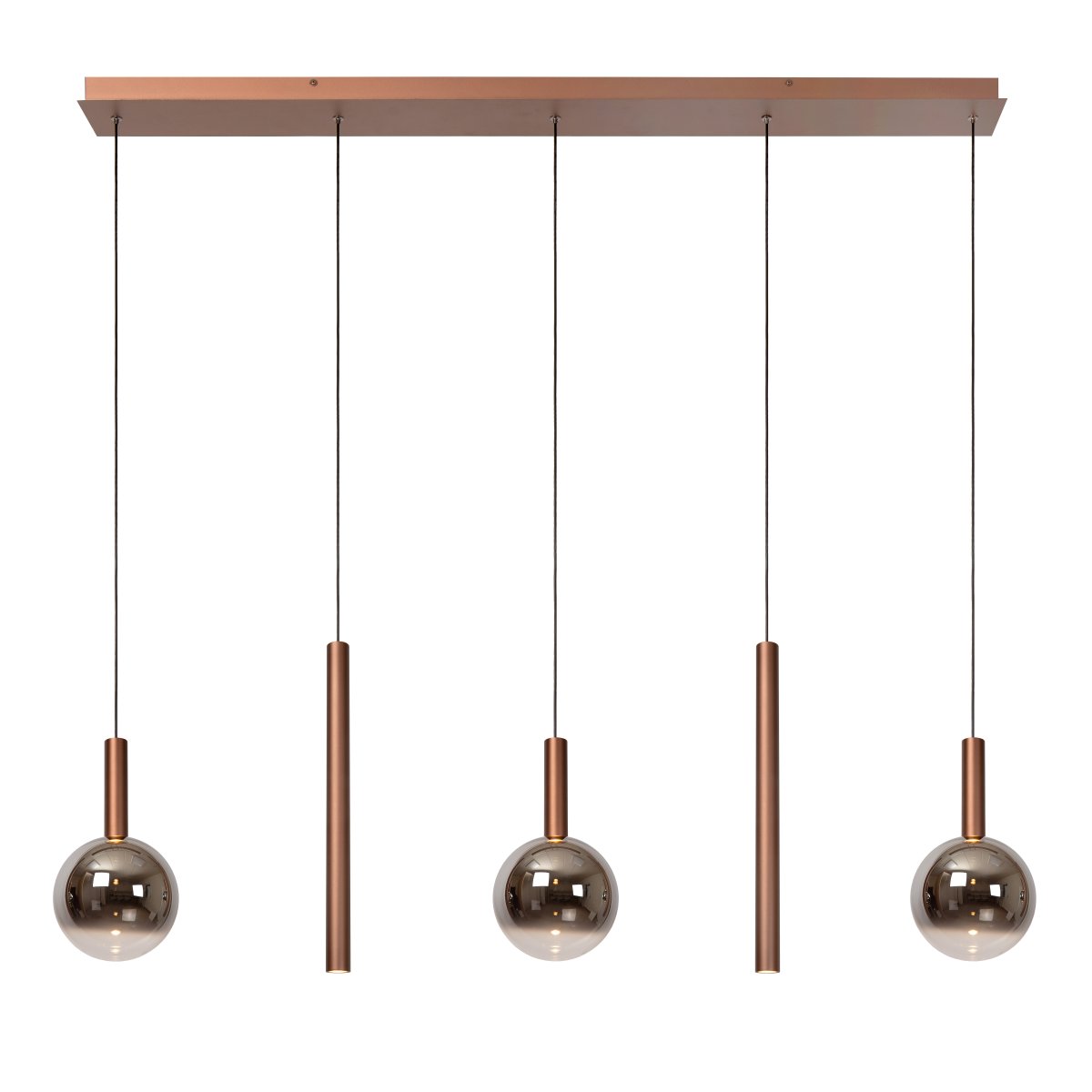 Jasmine 138cm Kopper Taklampe Fra Lucide - Jasmine er en sl&aring;ende og skulpturell pendellampe med en bredde p&aring; ca.