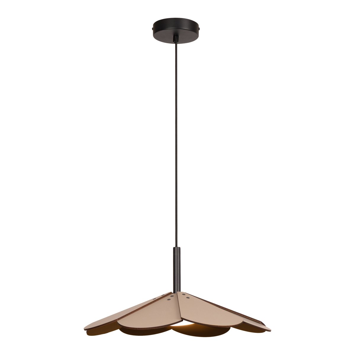 Blomster Ø47 Taupe Taklampe Fra Lucide - Flowers er en dekorativ pendellampe i tre med en myk taupe-finish som gir et varmt og harmonisk inntrykk.