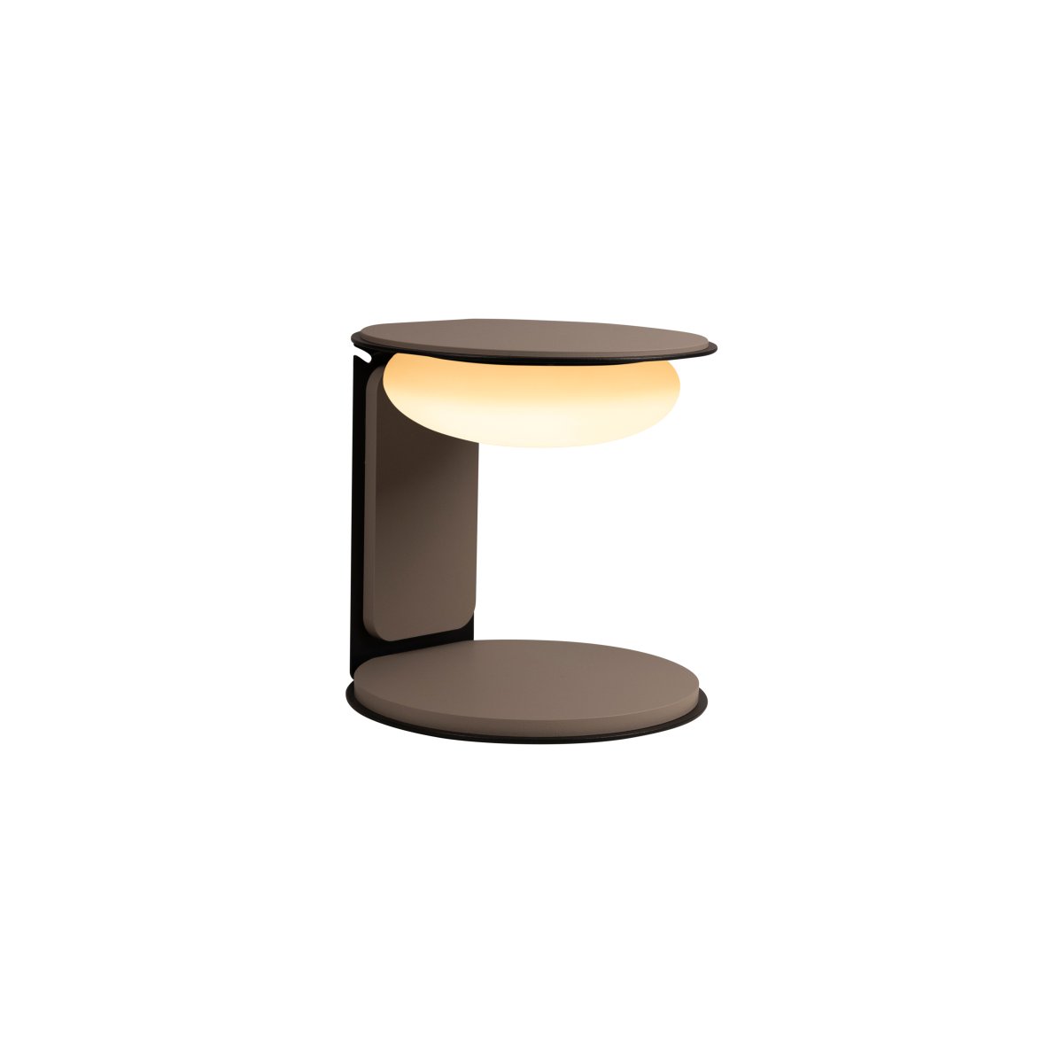 Alinda 20cm Beige bordlampe Fra Lucide - Alinda er en smart og stilig bordlampe laget av tre med en elegant glassskjerm og integrert LED.