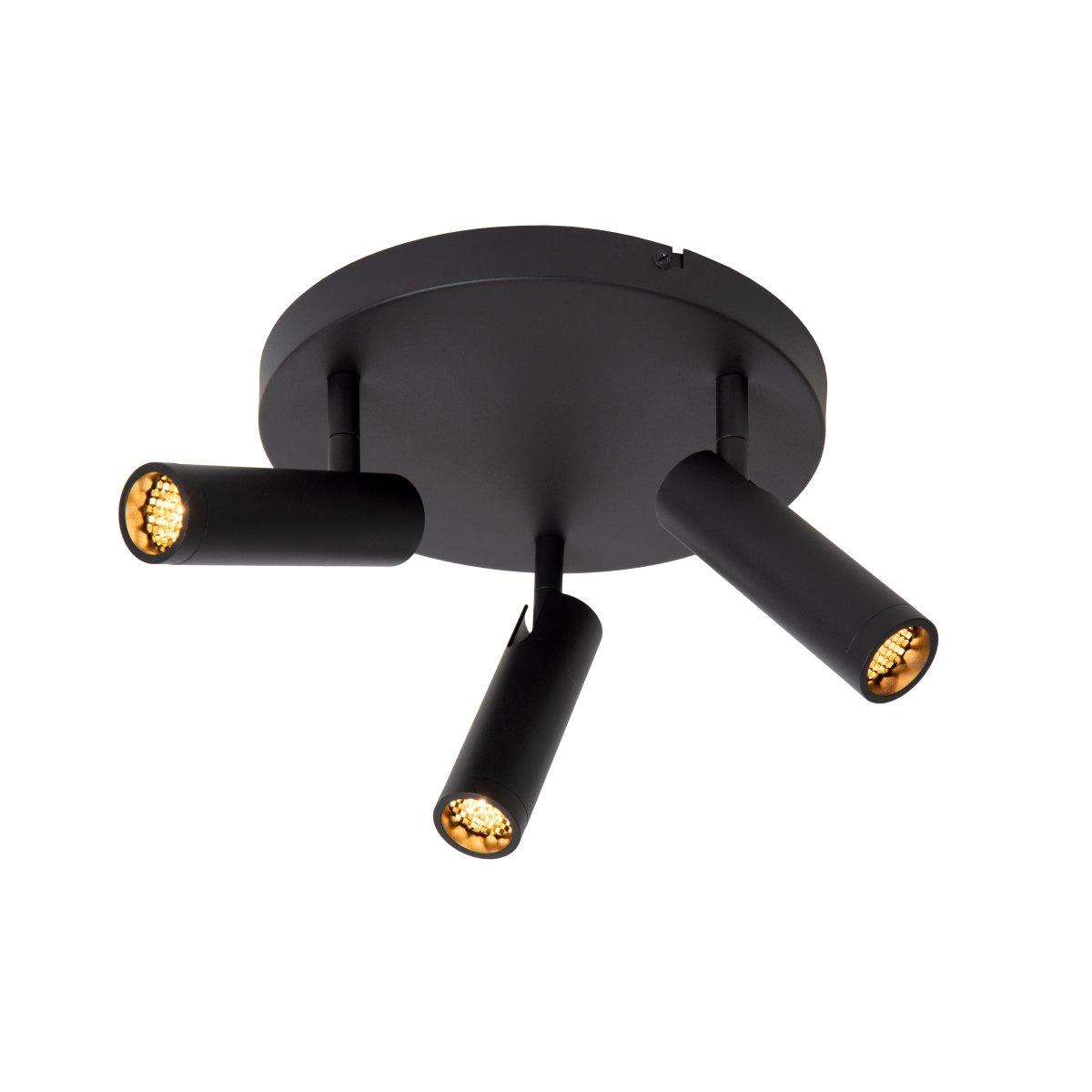 Grado 3 Svart spotlight Fra Lucide - De stilige spotlightene er utstyrt med en integrert diffuser som sprer et bredt og jevnt lys.