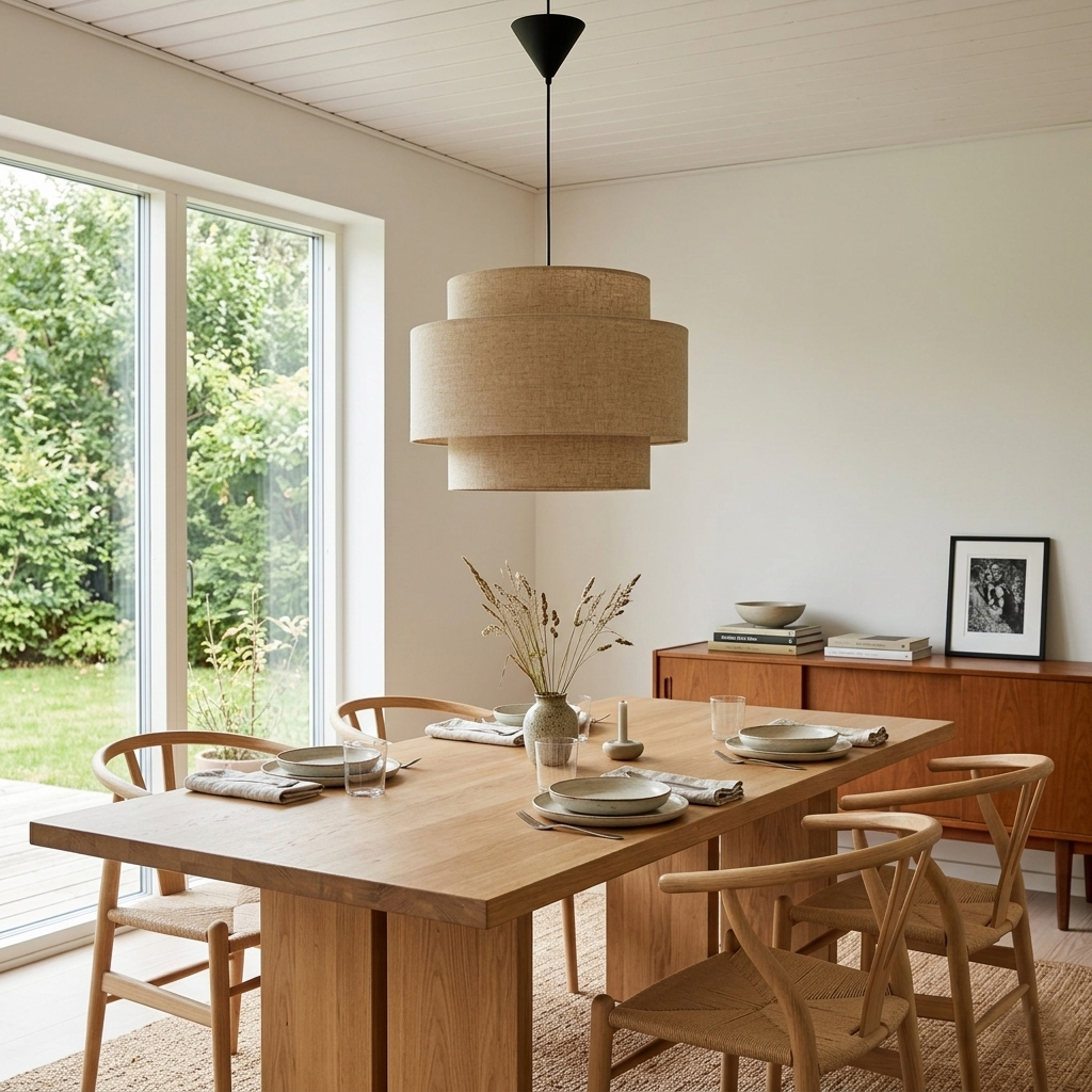 Hilma Ø55 Beige Taklampe Fra Cottex - Det beige tekstilet bidrar med en varm og myk f&oslash;lelse og gj&oslash;r Hilma enkel &aring; kombinere med forskjellige farger og materialer.