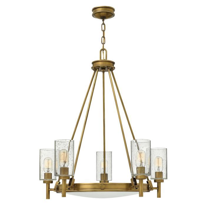 Collier Ø68 Antikk messing Taklampe Fra Elstead Lighting - Gjutna knappar, g&aring;ngj&auml;rn och st&auml;nger i en antikm&auml;ssing-finish ger en sofistikerad och tidl&ouml;s look.