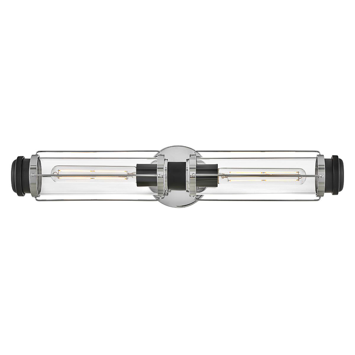 Masthead 60cm Krom baderomslampe Fra Elstead Lighting - Laget av stål og glass har den en sofistikert polert kromfinish kombinert med sorte detaljer som gir et luksuriøst og tidløst uttrykk.