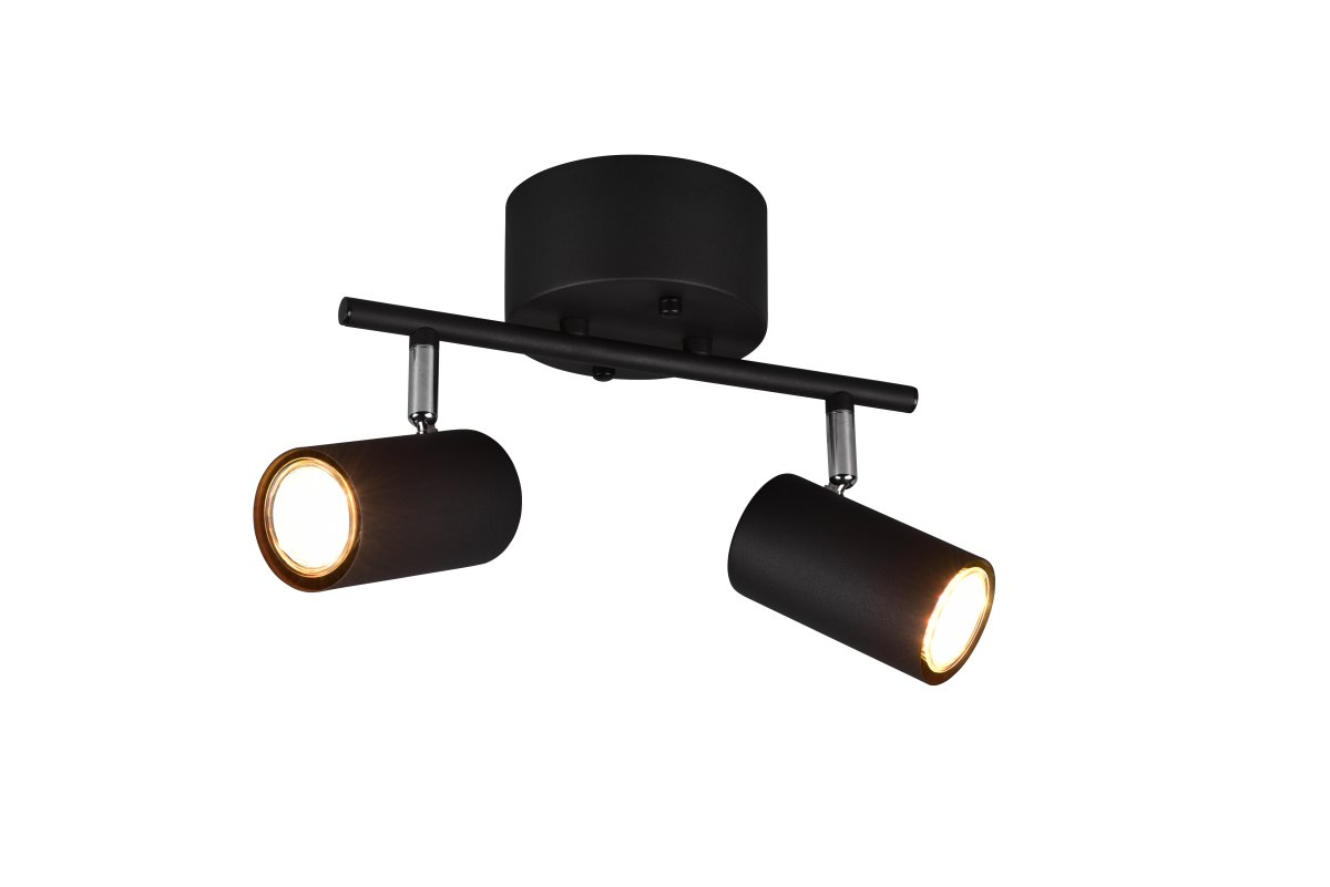 Marlina 2 Svart spotlight Fra Trio Lighting - Den moderne taklampen MARLEY med 2 lamper gir tilpasset belysning i stuen eller gangen med sitt stilige design.