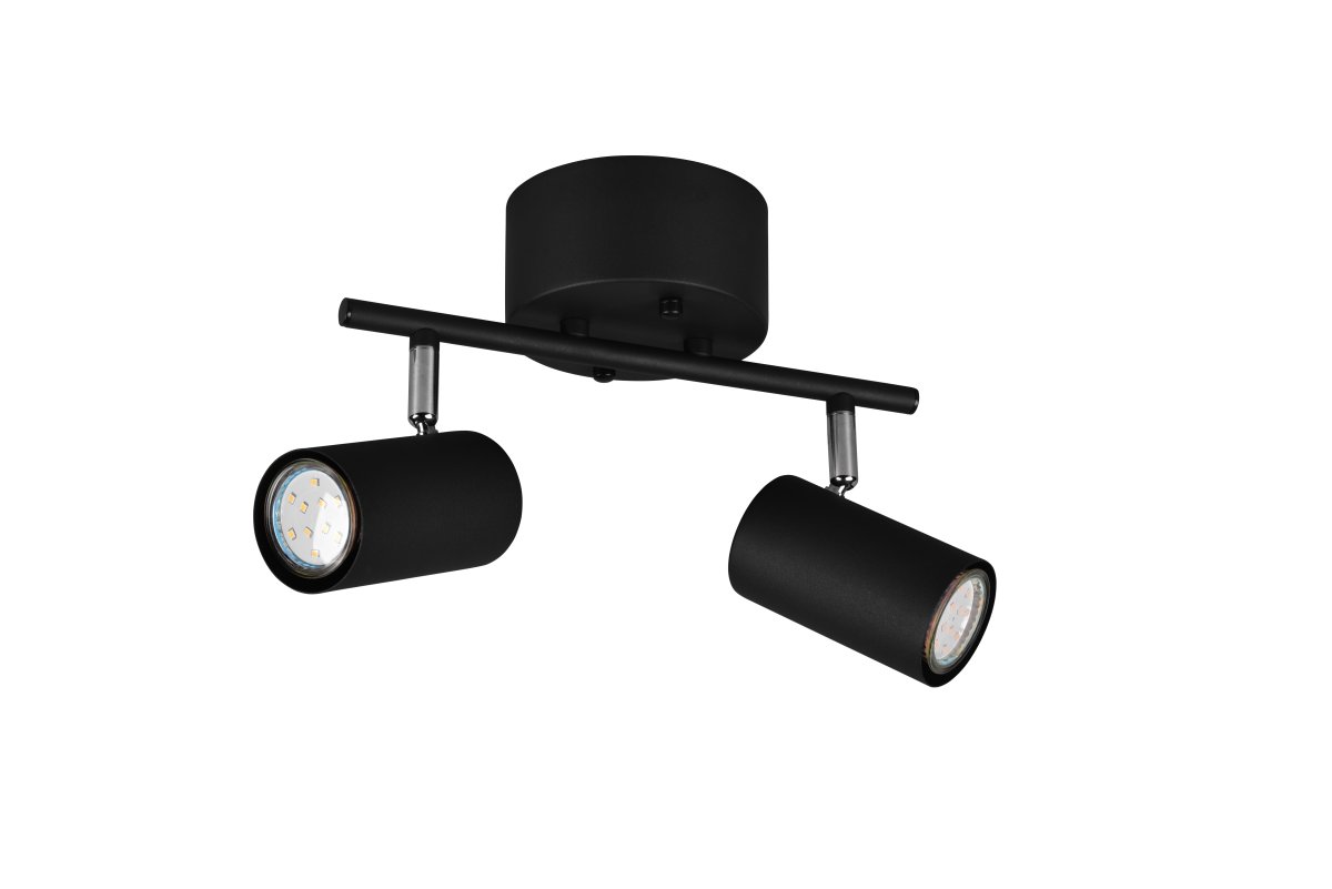 Marlina 2 Svart spotlight Fra Trio Lighting - Den moderne taklampen MARLEY med 2 lamper gir tilpasset belysning i stuen eller gangen med sitt stilige design.