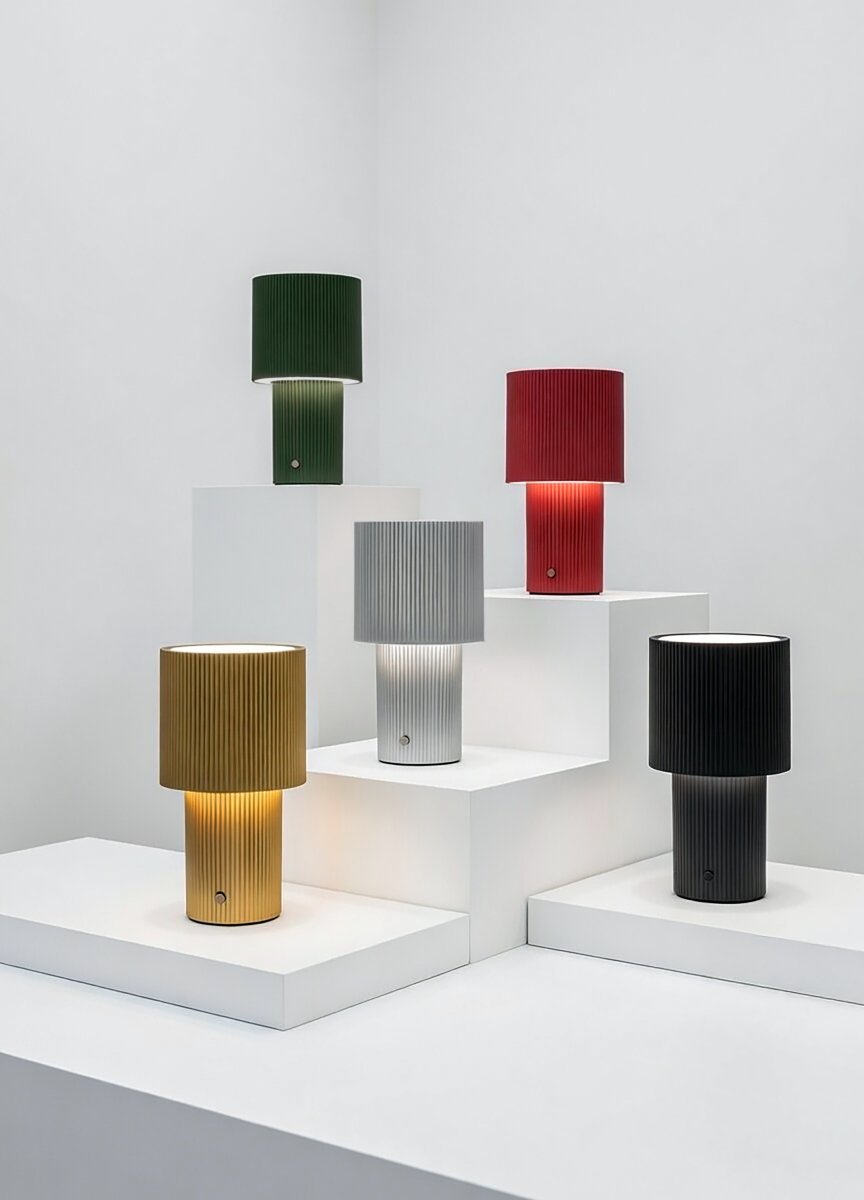 Iluma 22cm Olivengrønn bærbar Fra Herstal - Iluma har integrert LED med et varmt hvitt lys p&aring; 2700K og en lysstr&oslash;m p&aring; 60 lumen.