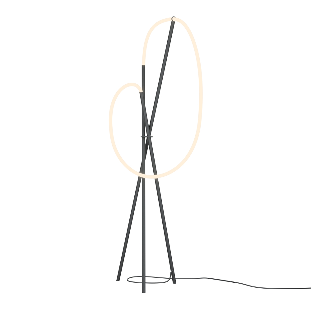 Crochet Svart gulvlampe Fra Maytoni - Crochet er en skulpturell gulvlampe i metall med en elegant svart finish.