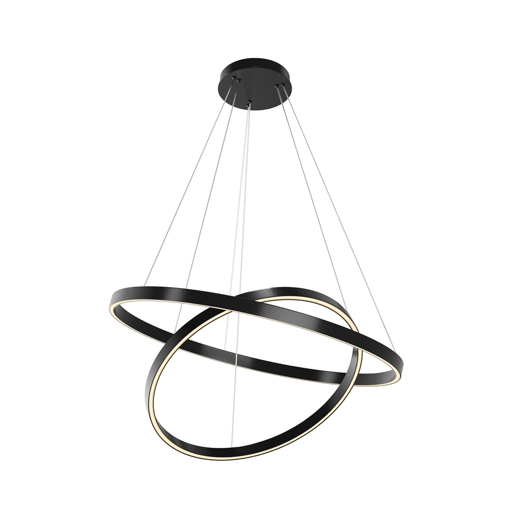 Rim Ø80 Svart Taklampe Fra Maytoni - De to ringene kan justeres individuelt i b&aring;de h&oslash;yde og vinkel, noe som betyr at du kan skape et personlig uttrykk og tilpasse lampens form til rommet.
