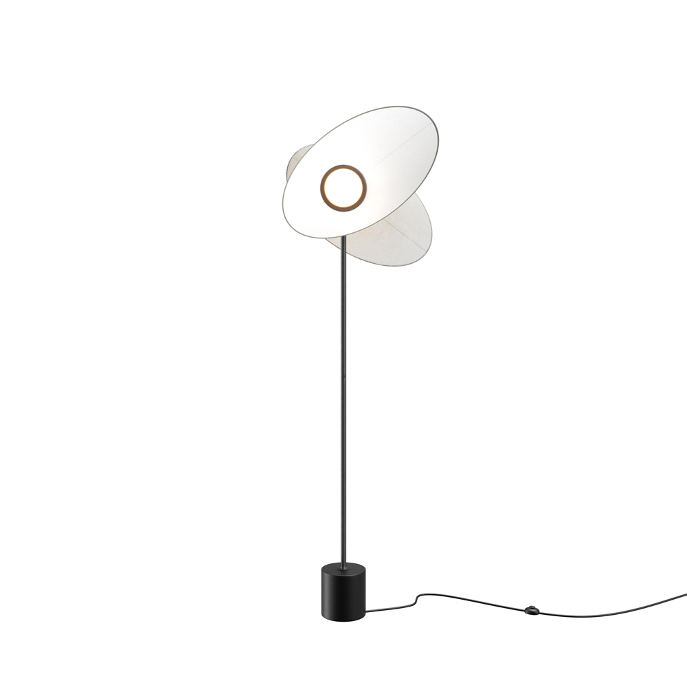 Evolution Hvit gulvlampe Fra Maytoni - Evolution er en moderne LED-gulvlampe med roterbare skjermer som lar deg kontrollere b&aring;de formen og retningen til lyset.