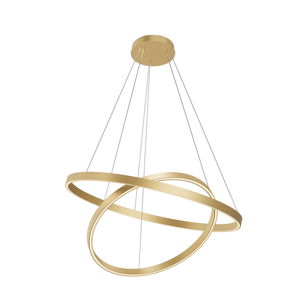 Rim Ø80 Messing Taklampe Fra Maytoni - De to ringene kan justeres individuelt i b&aring;de h&oslash;yde og vinkel, noe som lar deg skape et personlig uttrykk og tilpasse lampens form til rommet.