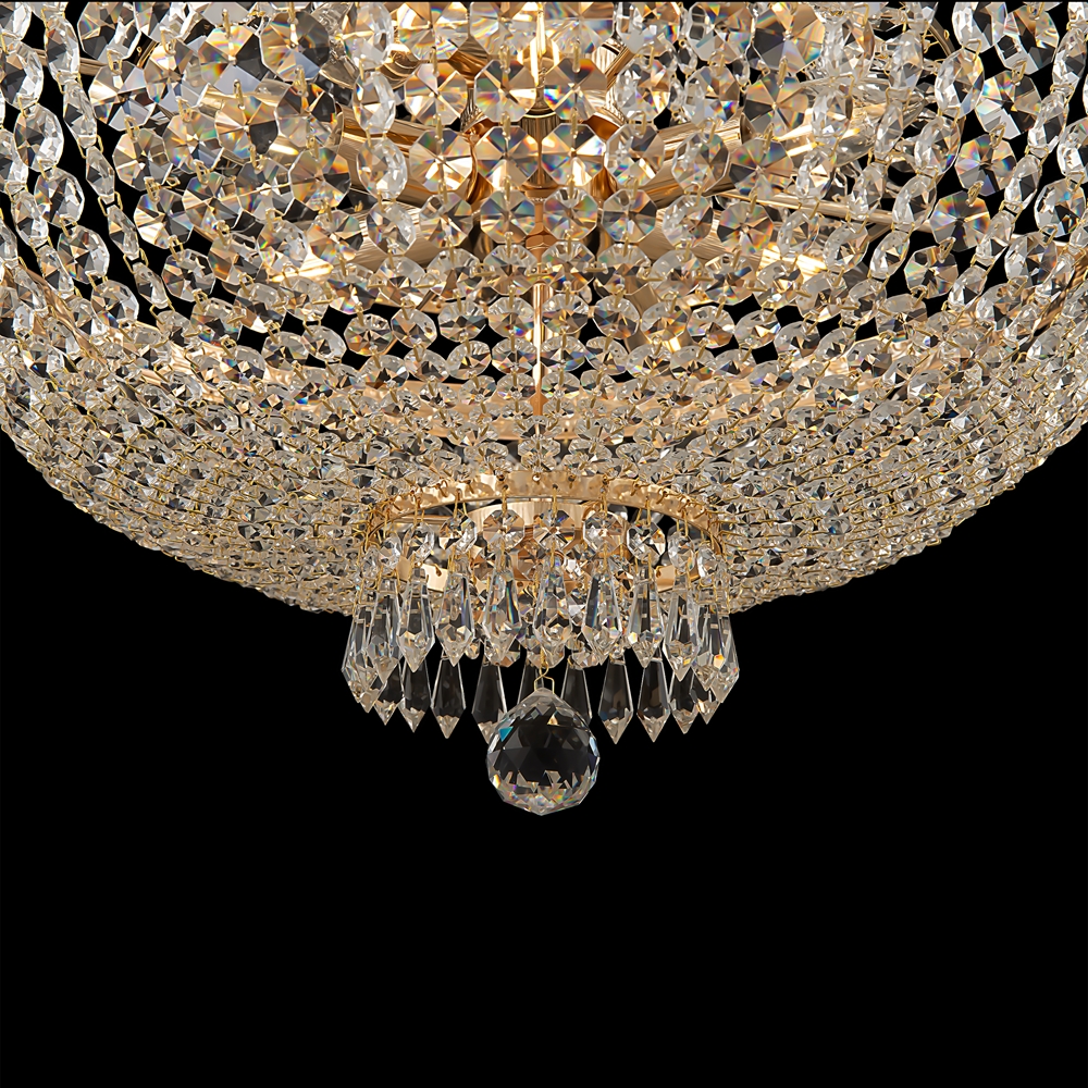 Bella Ø50 Gull krystall Fra Maytoni - Bella er en elegant og majestetisk metalllysekrone med en sofistikert gullfinish.