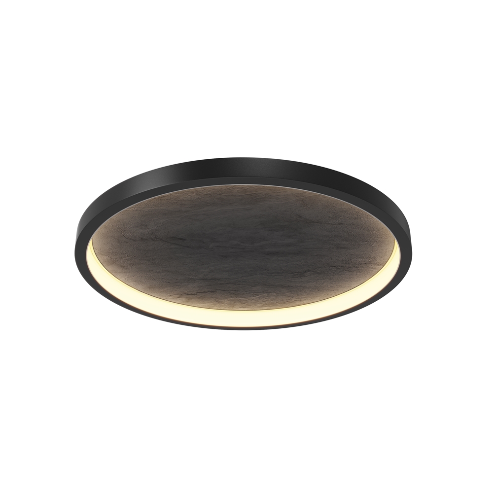Orign Ø60 Svart plafond Fra Maytoni - Orign er en taklampe i metall med en elegant steinimitasjon i midten som gir et naturlig og eksklusivt inntrykk.