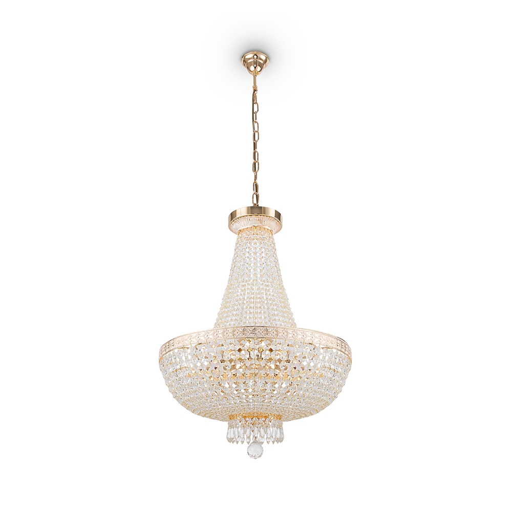 Bella Ø50 Gull krystall Fra Maytoni - Bella er en elegant og majestetisk metalllysekrone med en sofistikert gullfinish.
